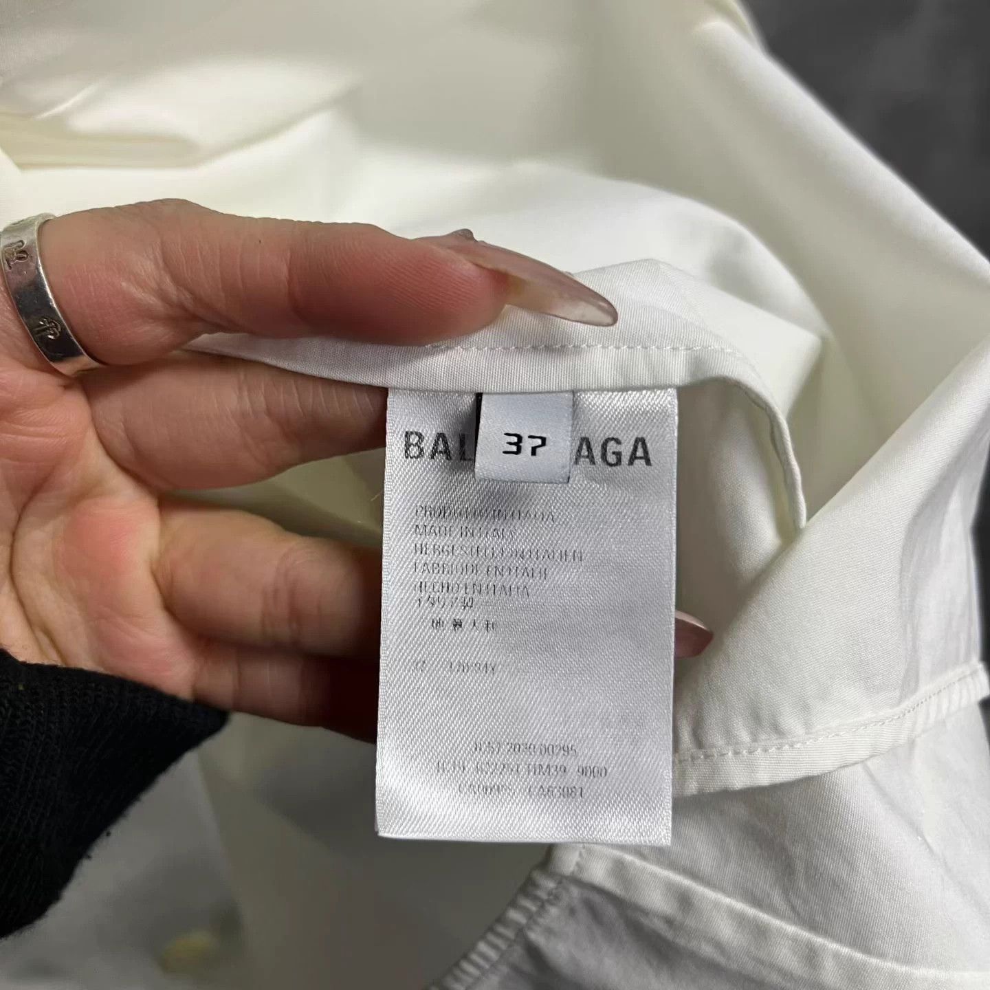 Balenciaga Balenciaga White Printed Collared Short-Sleeve Shirt Size US XXS / EU 40 - 4 Thumbnail