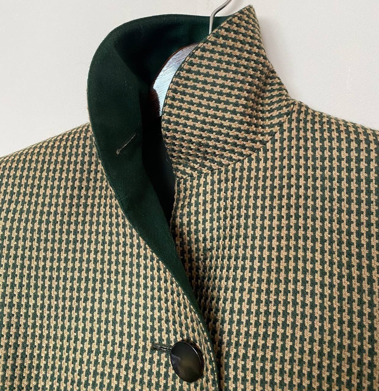 Valentino DESIGNER Valentino Boutique VTG Green Gold Check Wool Blazer Size M / US 6-8 / IT 42-44 - 5 Thumbnail