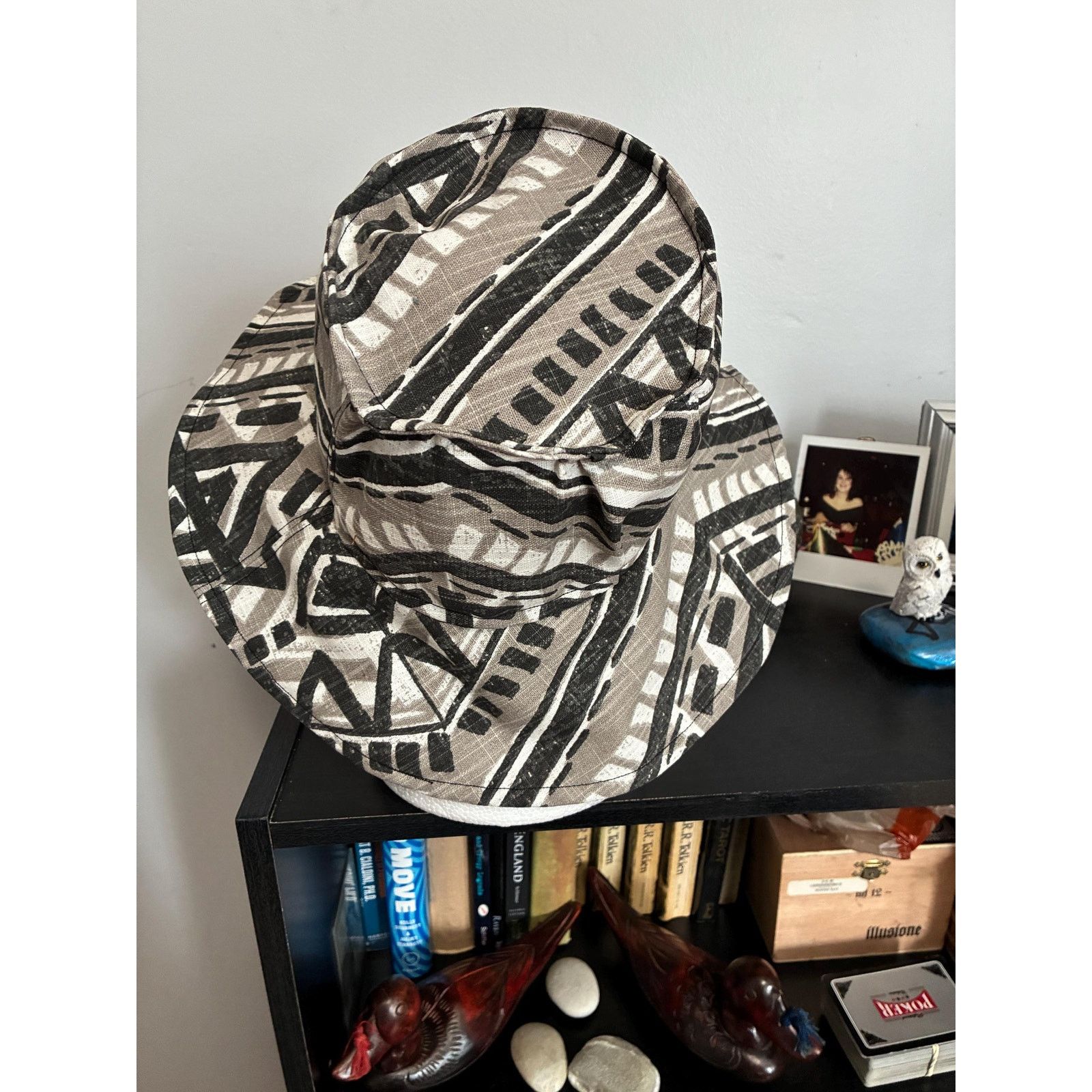 Other Bucket Hat Medium | Tribal Print with Pink Floral Lining Size ONE SIZE - 3 Thumbnail