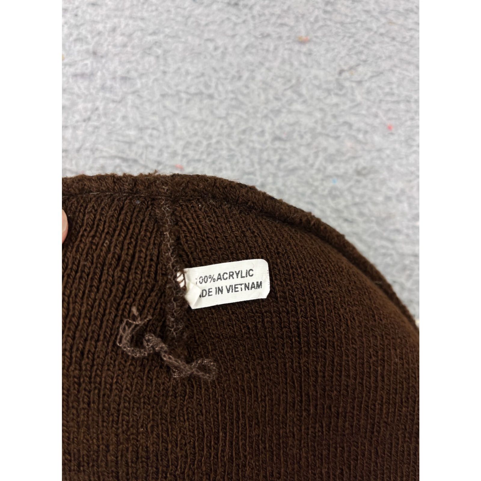 Vintage VINTAGE Las Vegas Beanie Toque Adult One Size Brown Embroidered Knit 100% Acrylic Ski Size ONE SIZE - 6 Thumbnail