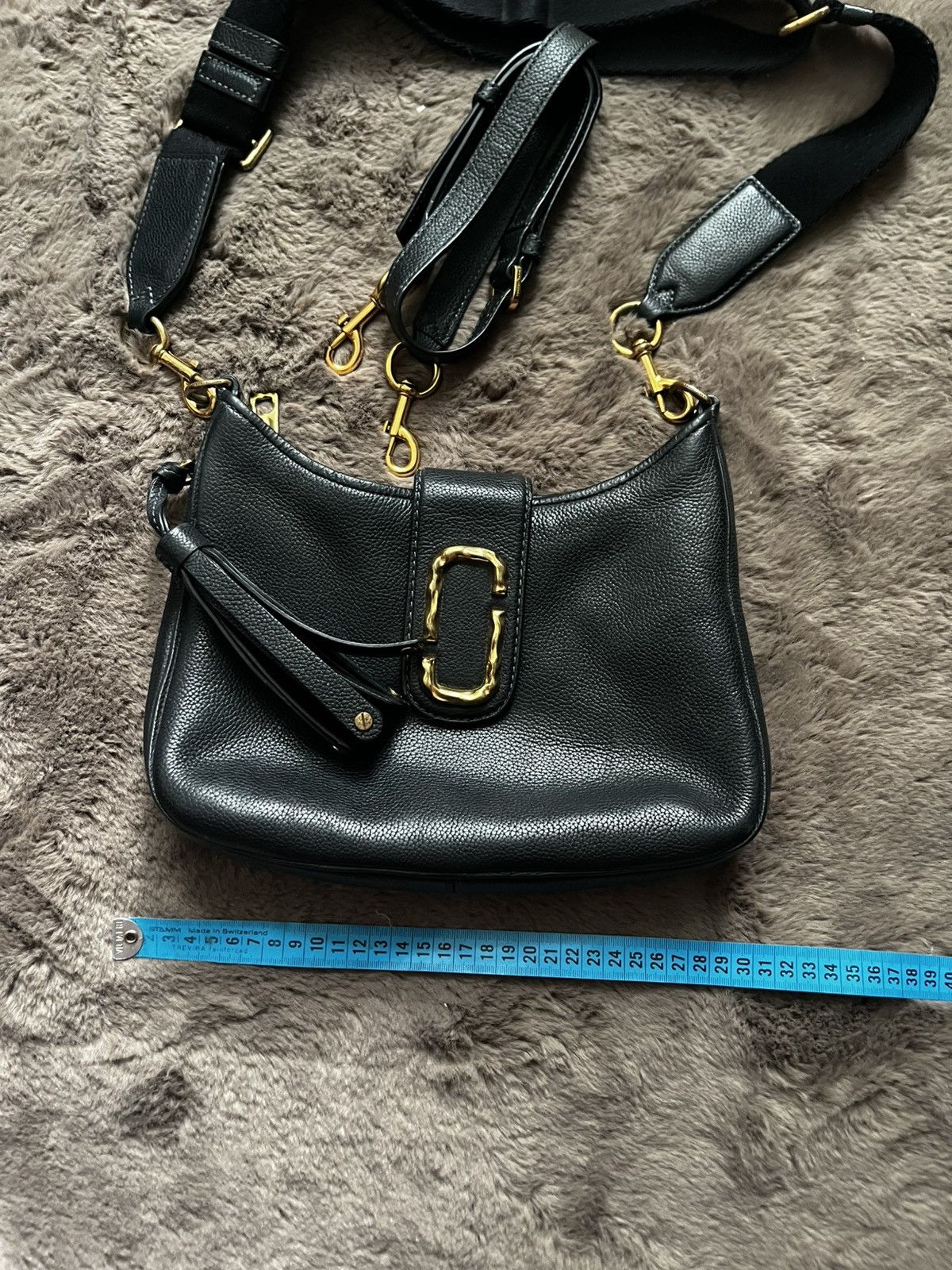 Marc Jacobs Marc Jacobs Leather Hobo Bag Black Gold Hardware 2 Straps Size ONE SIZE - 23 Thumbnail