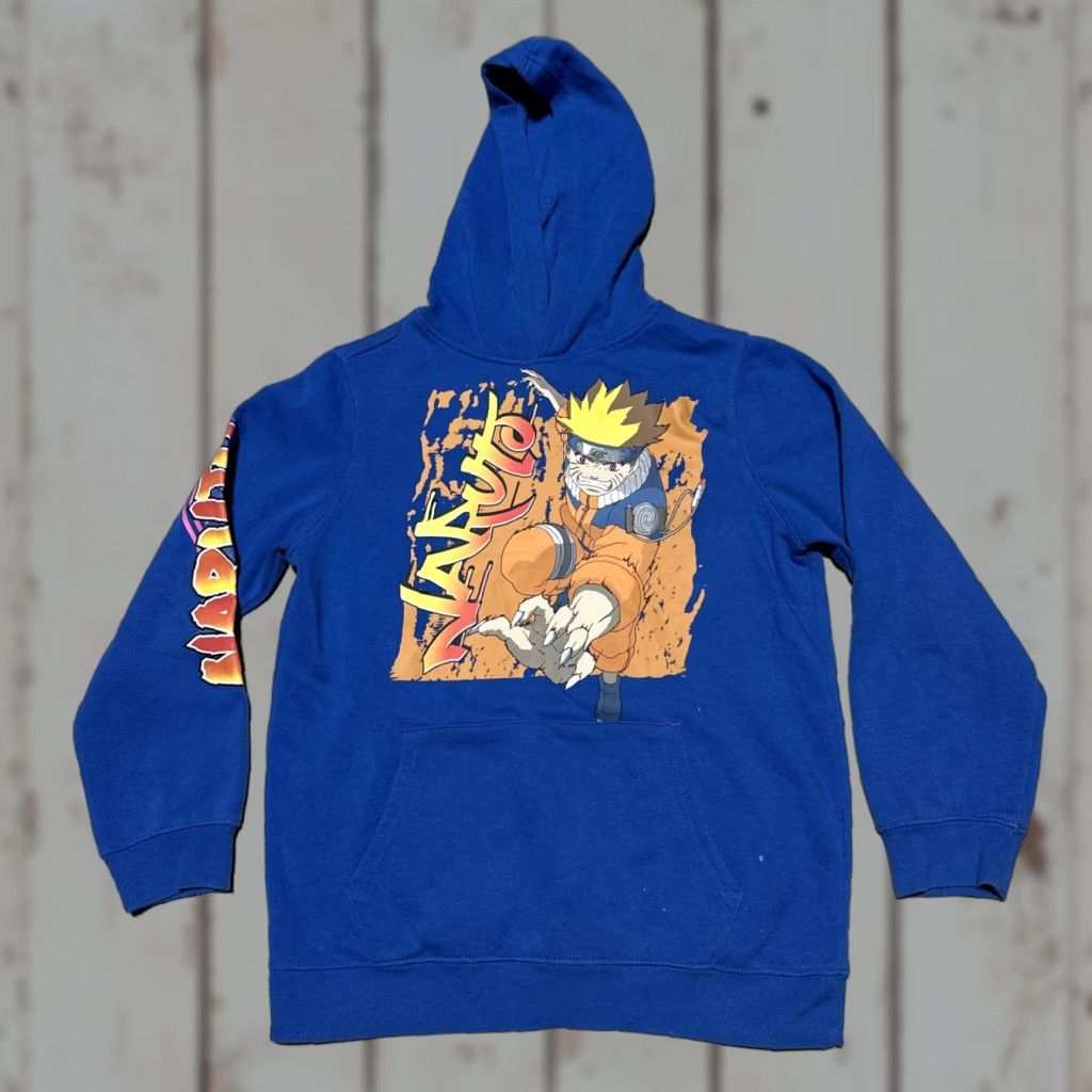Vintage VINTAGE Naruto Hoodie Sweatshirt Pullover Hooded Graphic Print Blue L Teens Men/Women? Size US L / EU 52-54 / 3 - 1 Thumbnail
