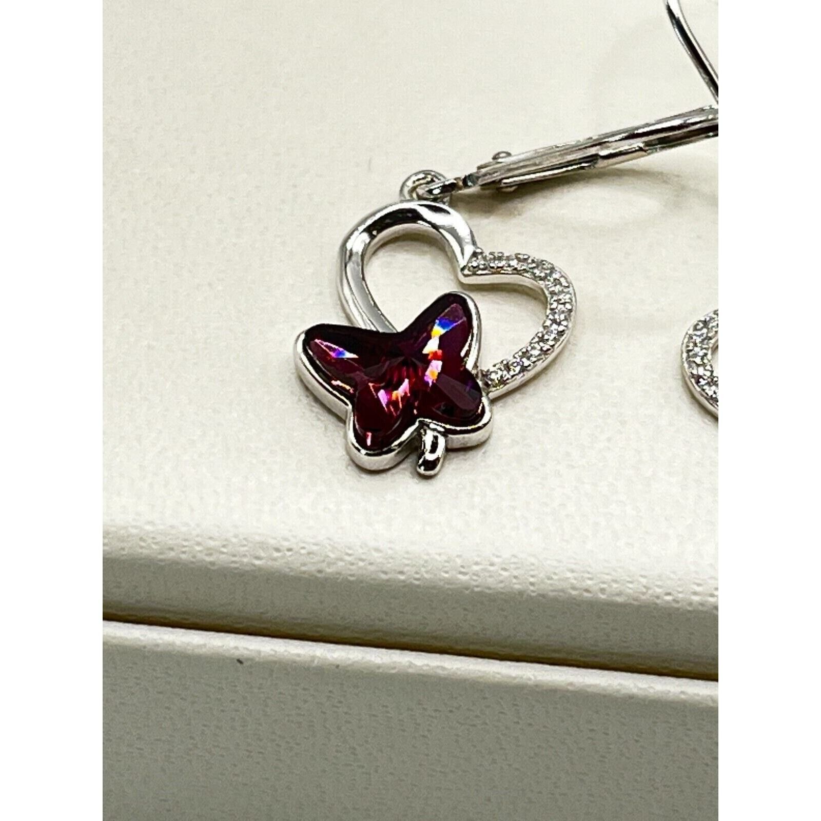 The Unbranded Brand .925 Butterfly Shaped Crytals and Cubic Zirconia Earrings Size ONE SIZE - 2 Thumbnail
