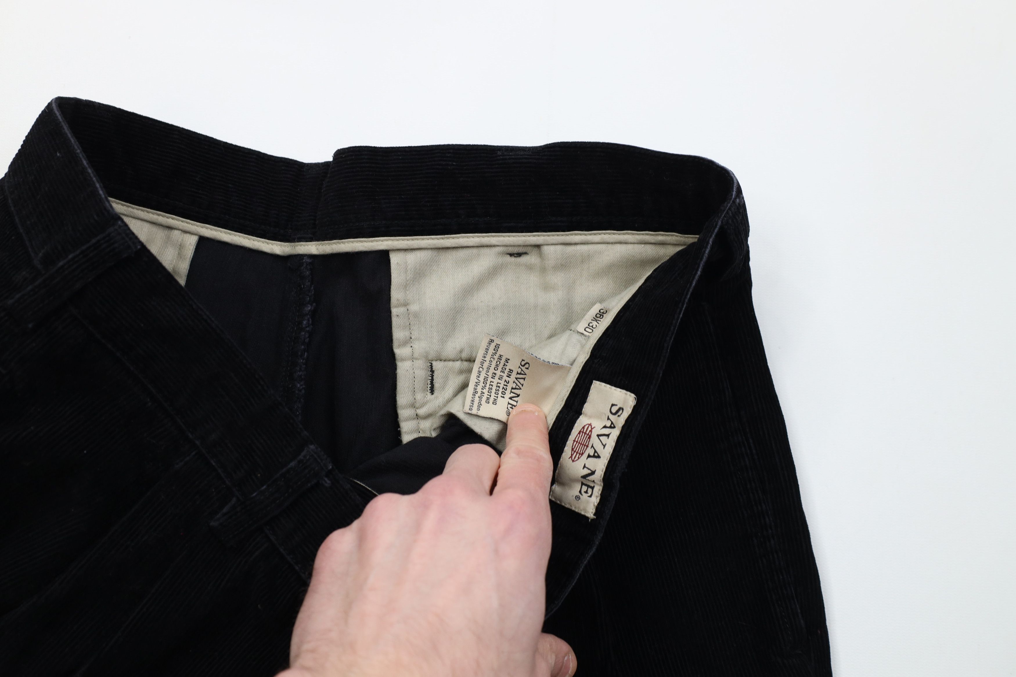 Vintage Vintage 90s Streetwear Wide Leg Corduroy Chino Pants Black Size US 36 / EU 52 - 8 Thumbnail