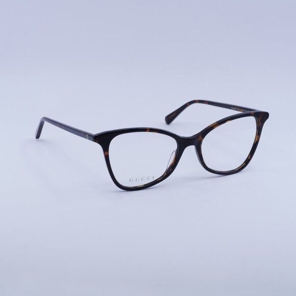 Gucci Gucci GG1360O 002 Eyeglasses Dark Havana 53mm Cat Eye Frame Size ONE SIZE - 6 Thumbnail