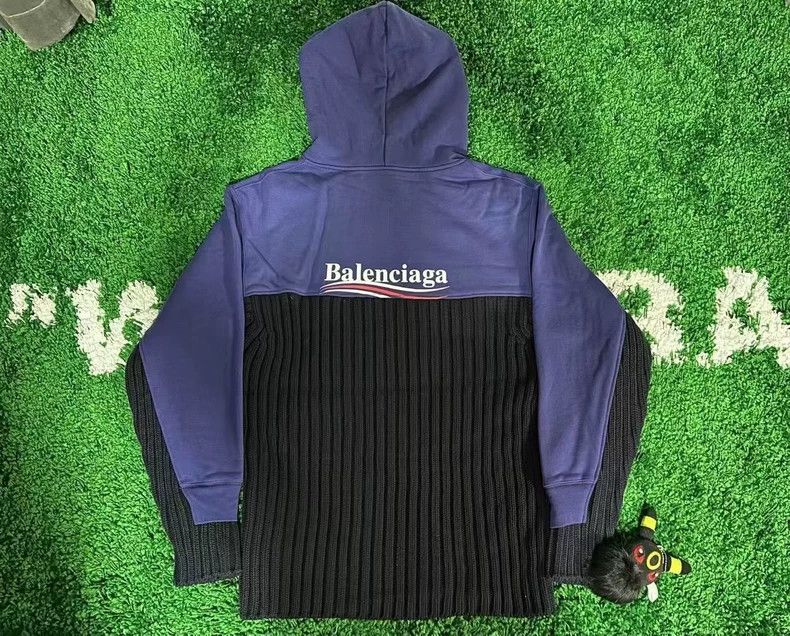 Balenciaga Balenciaga Blue Sweater Patch Coke Hoodie Size US XS / EU 42 / 0 - 1 Thumbnail