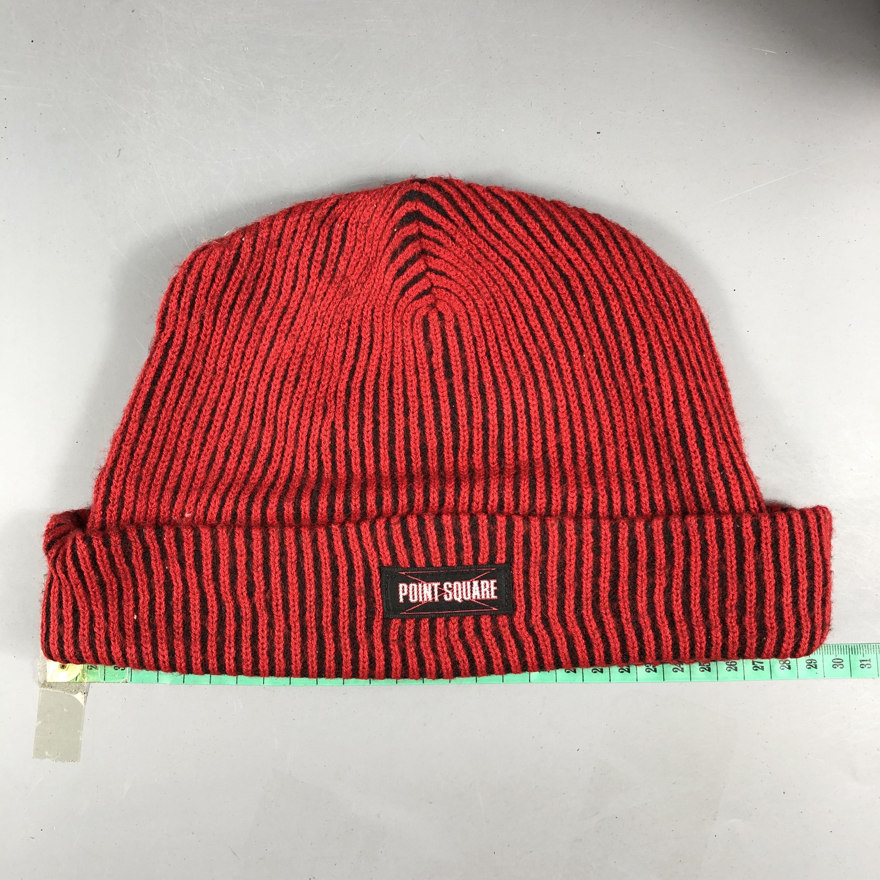 Japanese Brand Point Square Stripe Beanie Size ONE SIZE - 3 Thumbnail