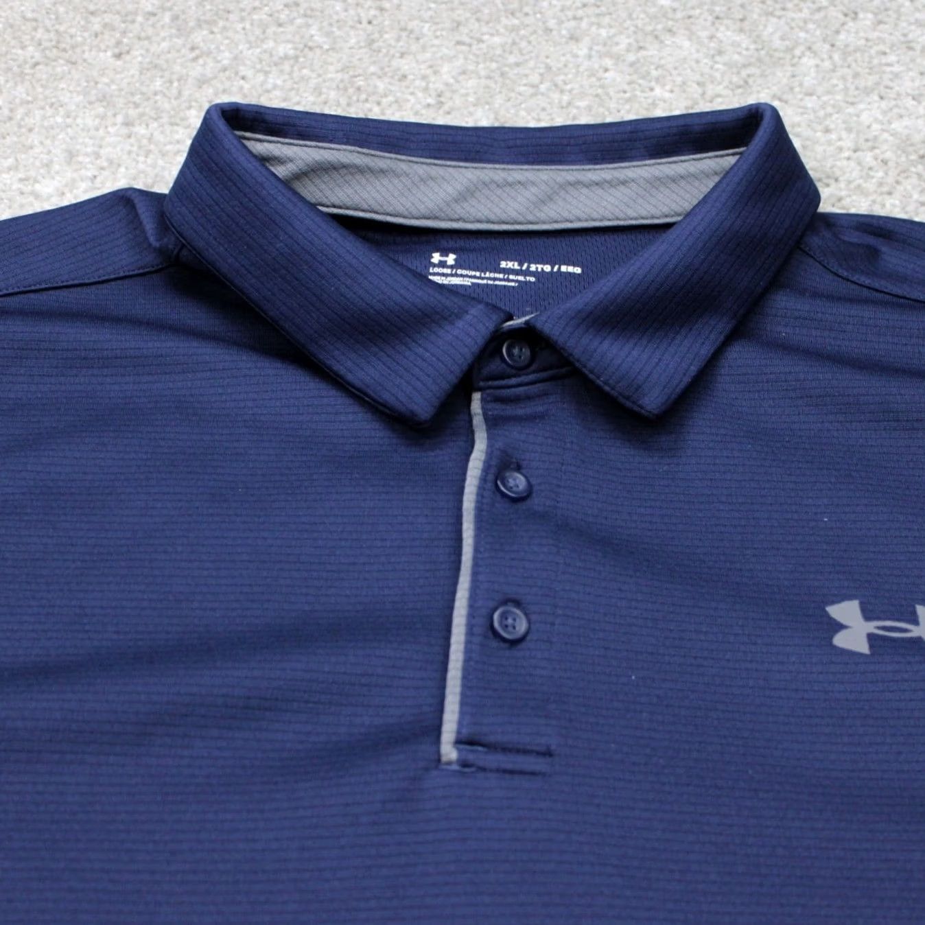 Under Armour Under Armour Polo Shirt Men 2XL Blue Short Sleeve HeatGear Regular Fit Polo Mens Blue Shirt Size US XXL / EU 58 / 5 - 4 Thumbnail