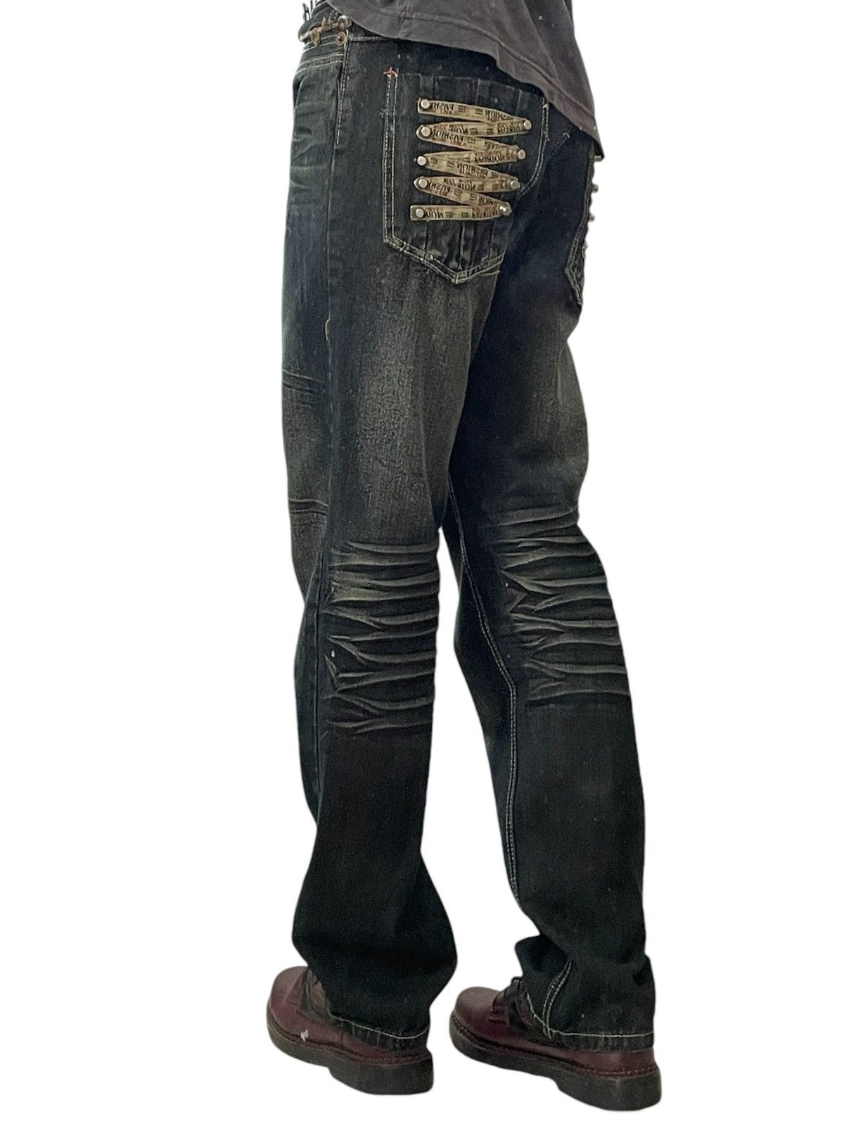 GOSTAR DE FUGA Fashion Wear Pocket Stud Whisker Muddy Pants Size US 31 - 5 Thumbnail
