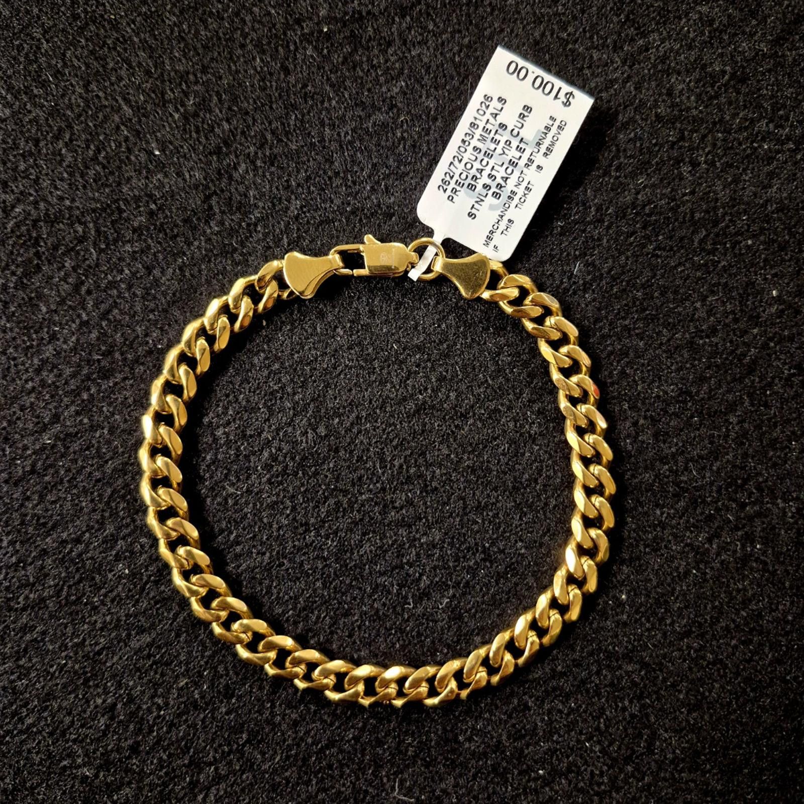 Other by Simone I. Smith Men’s Gold-Tone Curb Link Chain Bracelet Size ONE SIZE - 3 Thumbnail