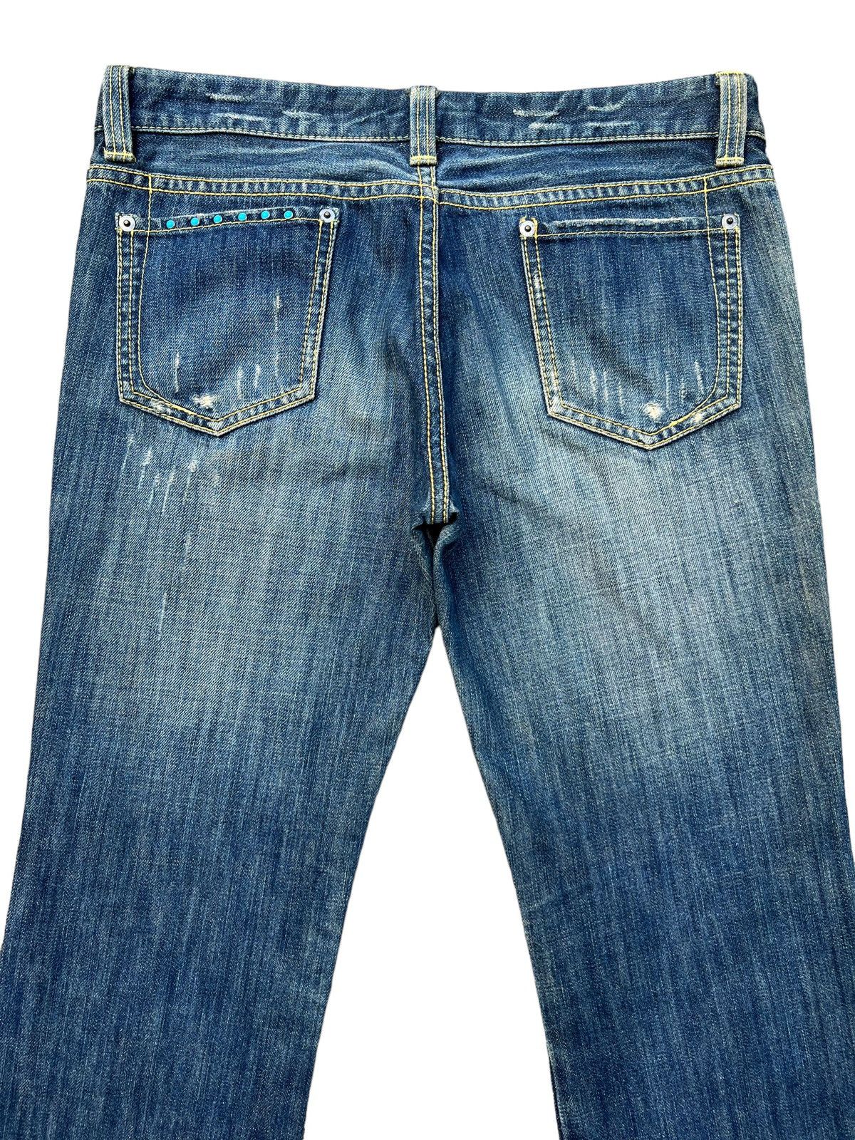 Japanese Brand Flare Jeans Flash Distressed Bootcut Lowrise Denim 32x32 Size US 32 / EU 48 - 5 Thumbnail