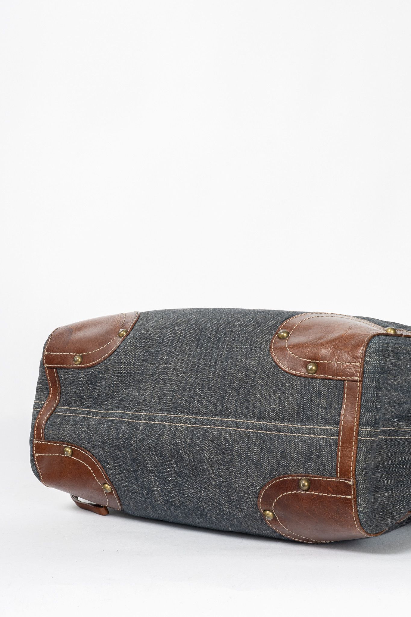 Burberry Burberry Blue Label Blue Denim & Leather-Trim Handbag Size ONE SIZE - 5 Thumbnail