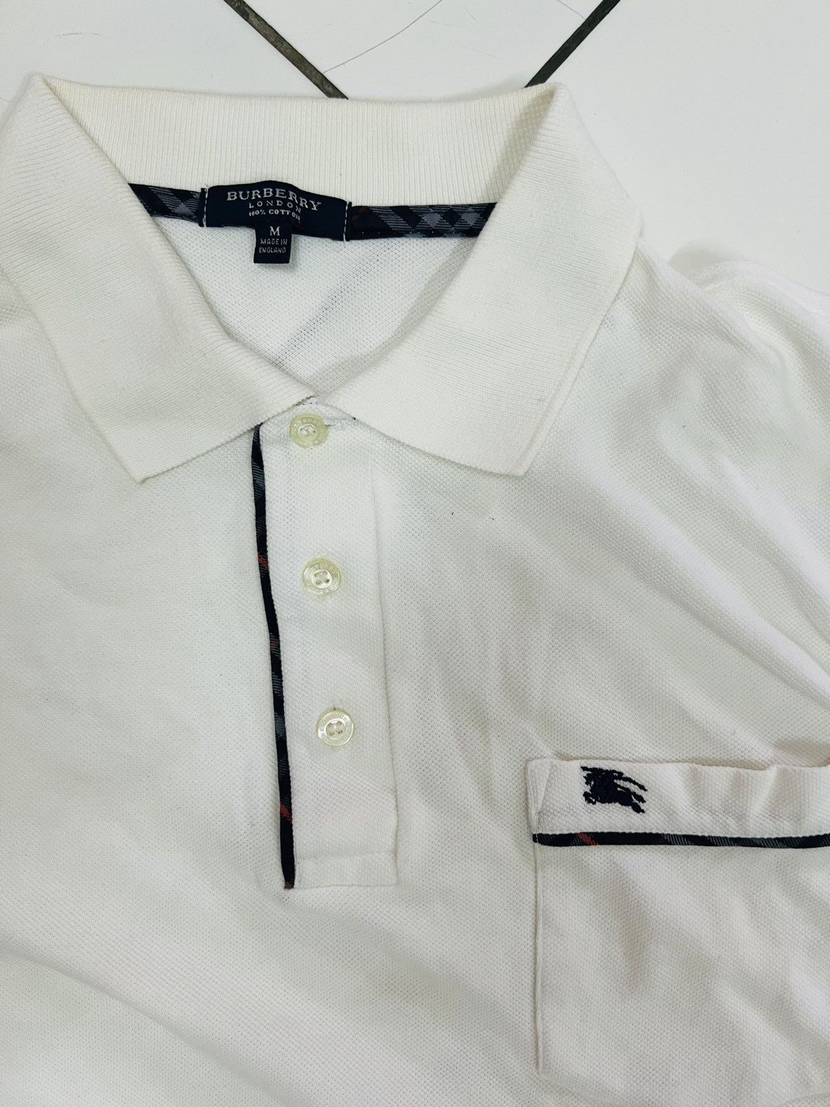Burberry BURBERRYS POLO TSHIRT BUTTON WHITE MEDIUM ENGLAND Size US M / EU 48-50 / 2 - 1 Thumbnail