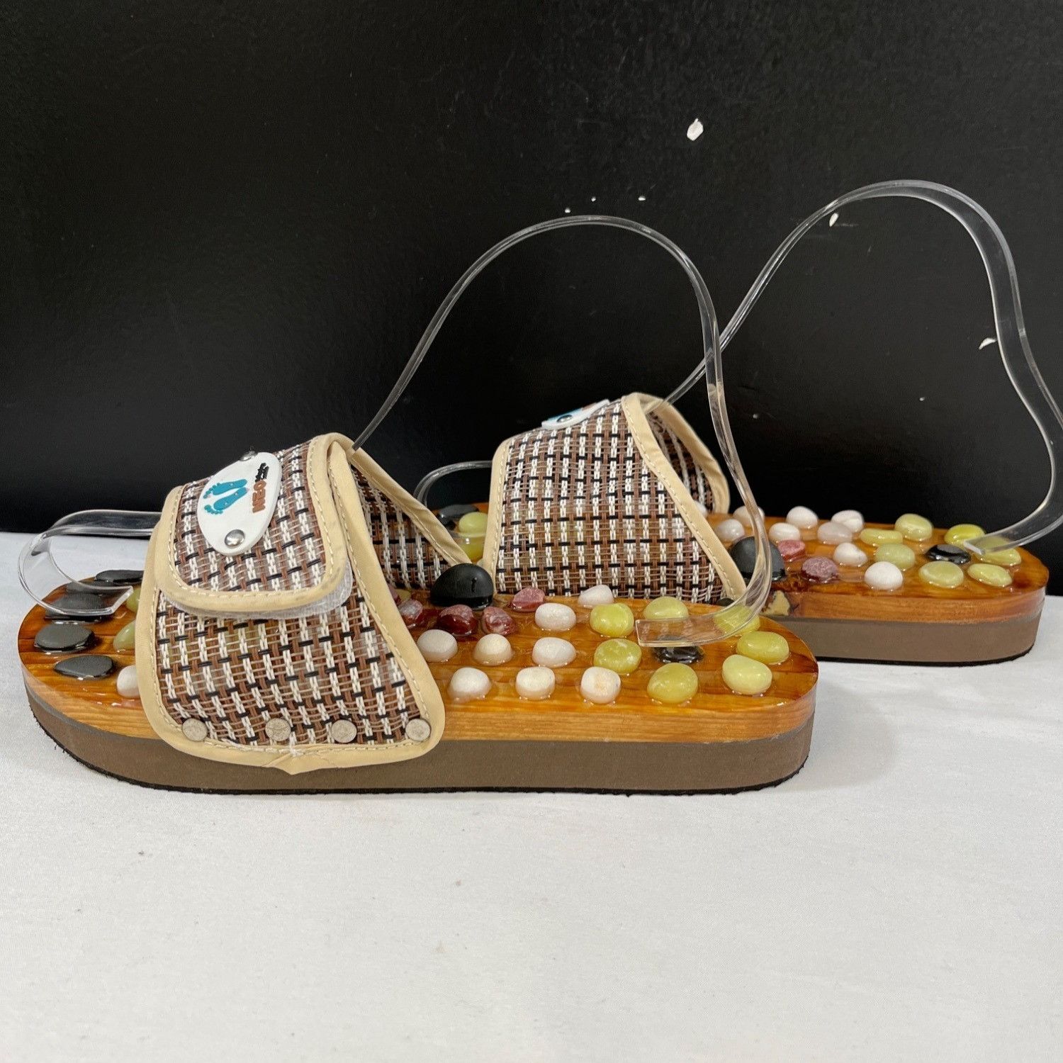 Other Neo Reflecology Womens Tan Stone Massager Sandals Size 6 SKU Size US 6 / IT 36 - 4 Thumbnail