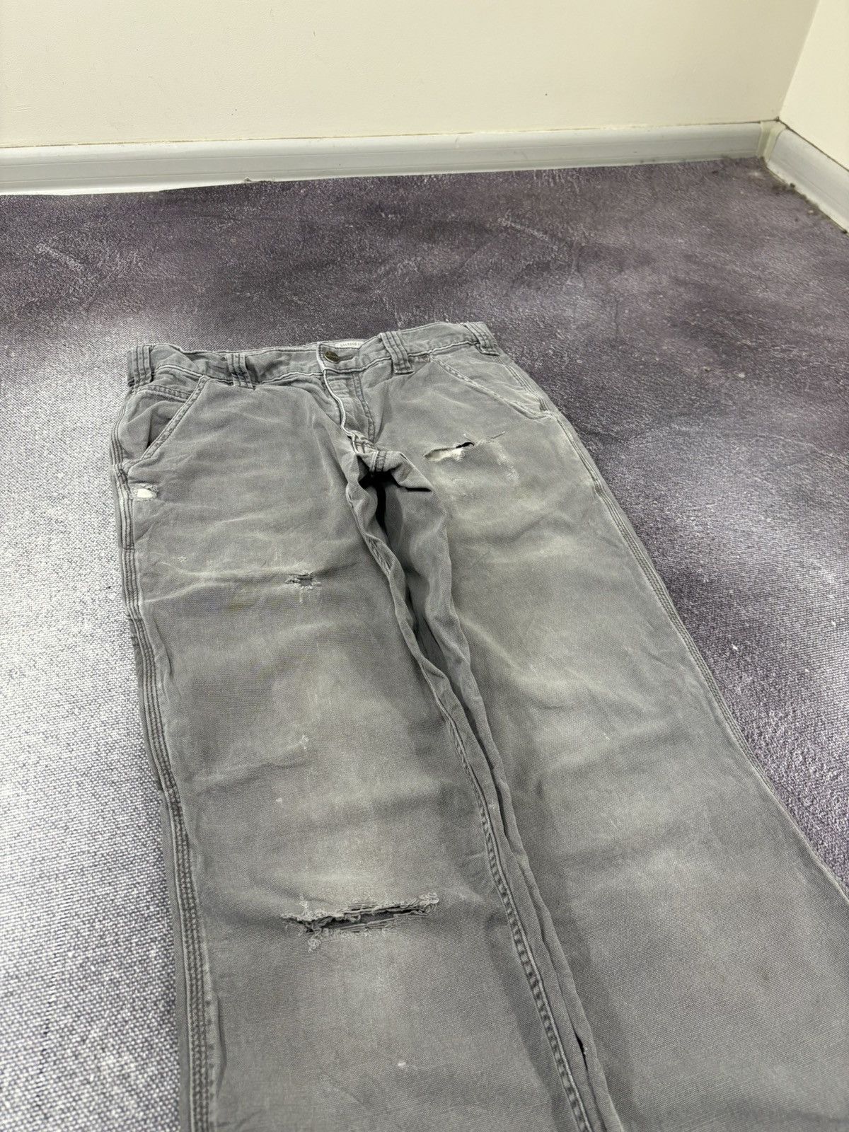 Carhartt Vintage Carhartt USA Relaxed Fit Gray Canvas Work Pants Size US 32 / EU 48 - 10 Thumbnail