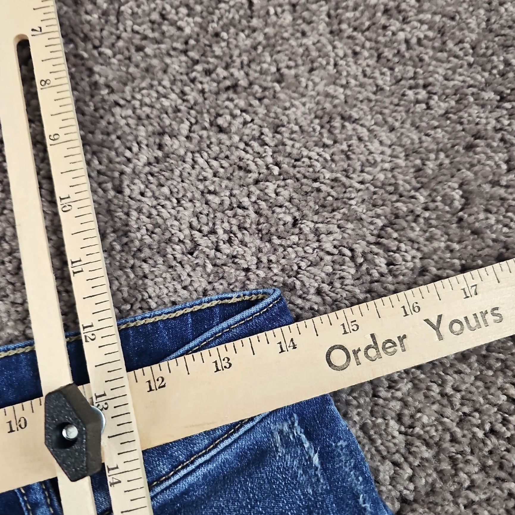 Vintage KUT from the Kloth Jeans Womens 4 Straight Low Rise Dark Wash Distressed Stretch 27x31 Denim Regular Blue - Vintage: No Size 27" / US 4 / IT 40 - 6 Thumbnail