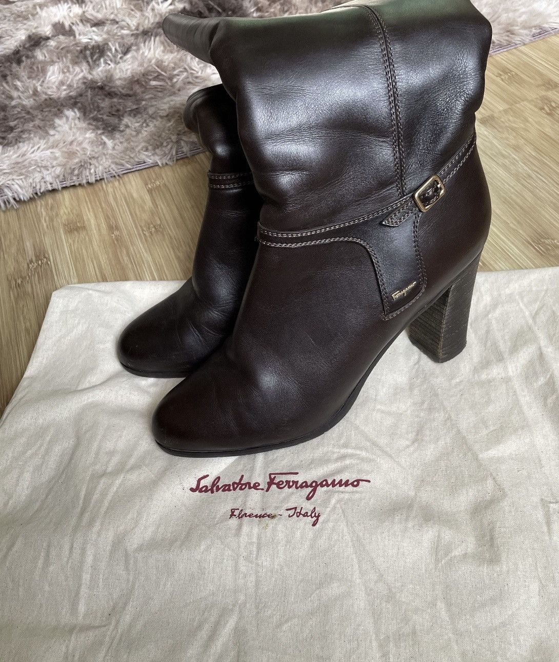 Salvatore Ferragamo Salvatore Ferragamo Knee High Fur Dark Brown leather Boots Size US 8 / IT 38 - 2 Thumbnail