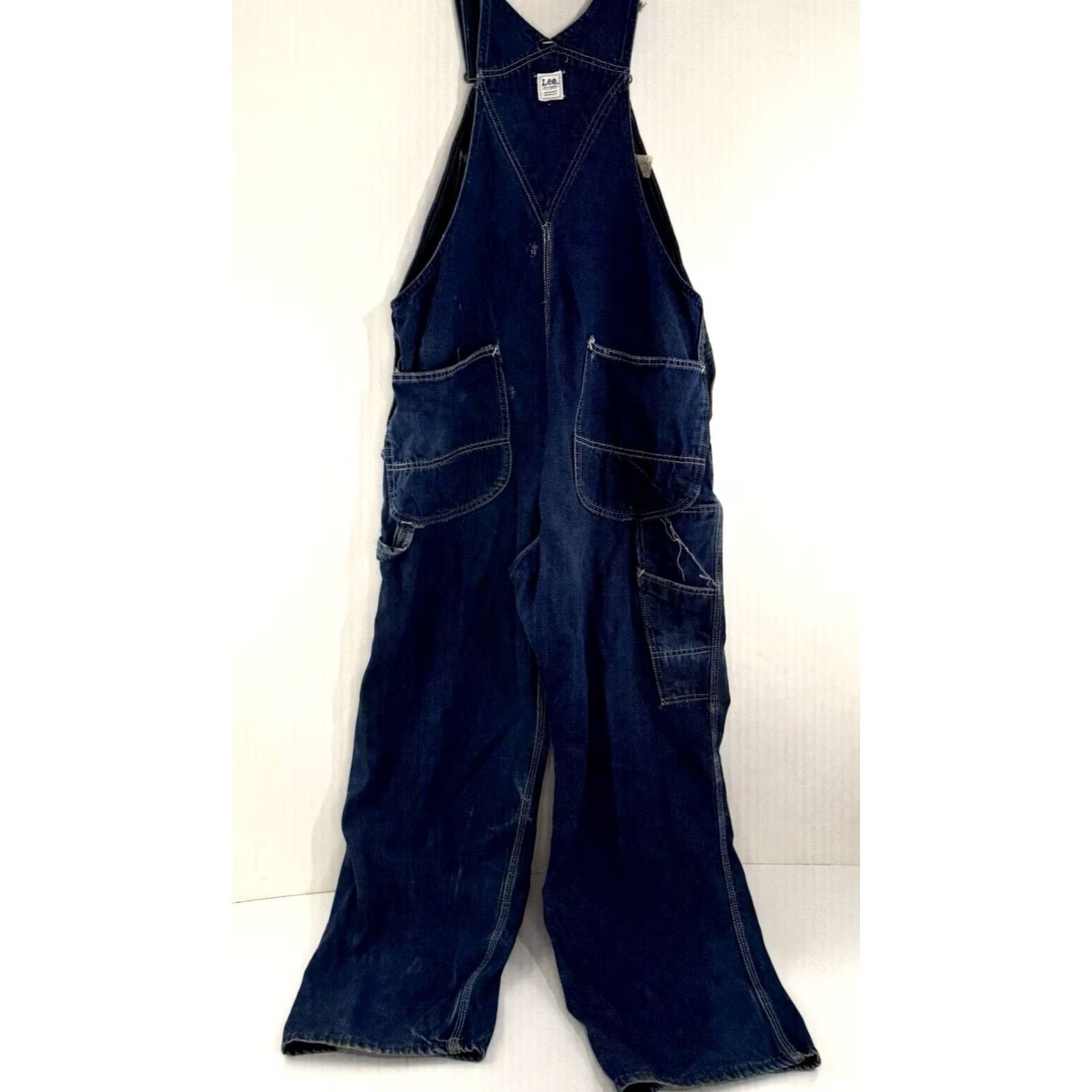 Lee VINTAGE LEE SANFORIZED UNION MADE USA Denim Overalls 36 x 29 Distressed Blue Mens Size US 36 / EU 52 - 4 Thumbnail