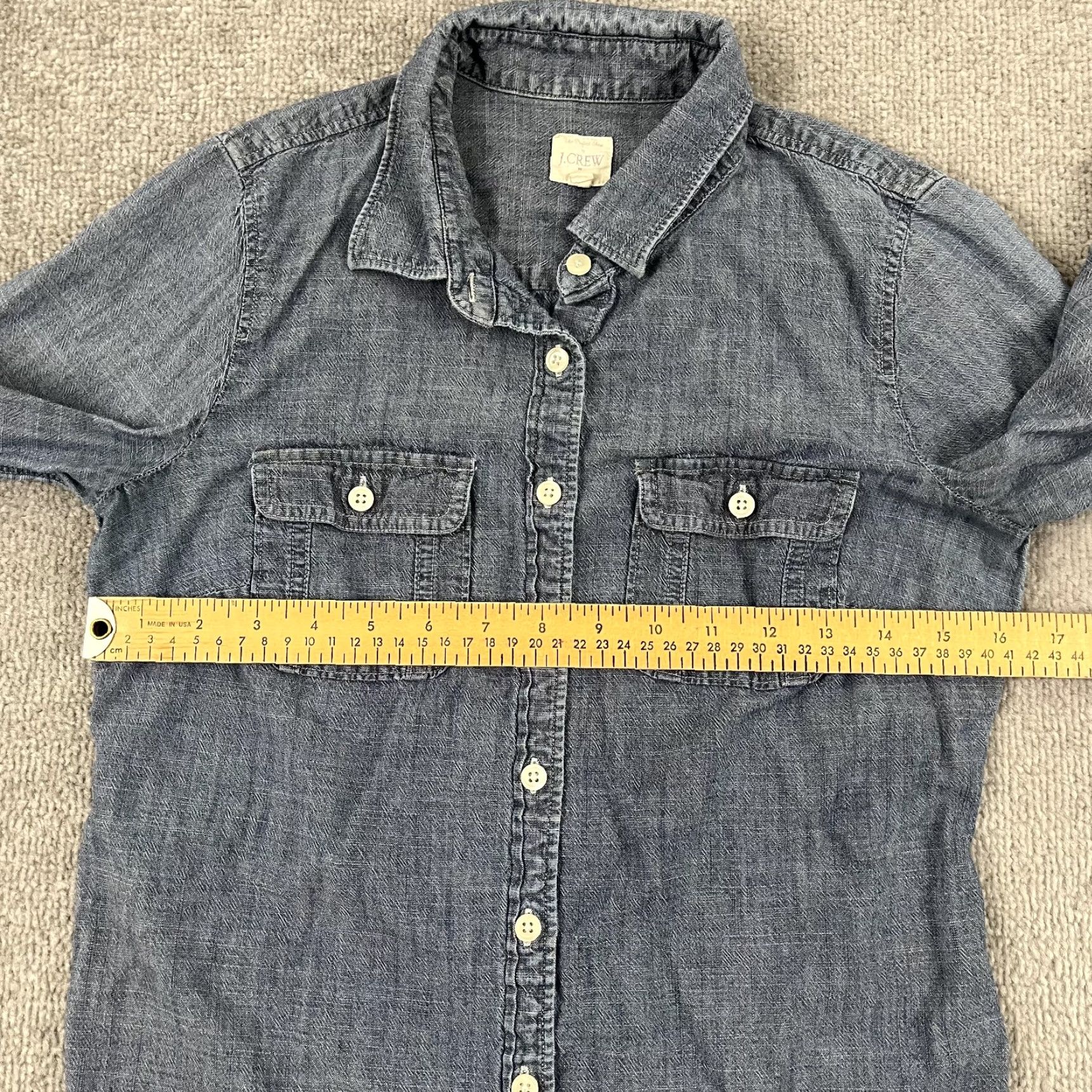 J.Crew VINTAGE J.CREW Women's Shirt XS Blue Chambray Button-Up Casual Lightweight Denim Size XS / US 0-2 / IT 36-38 - 4 Thumbnail
