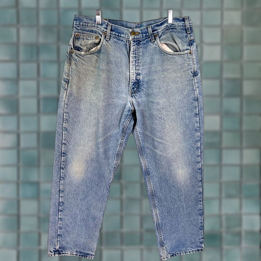 Carhartt Carhartt Jeans Mens Size 36x30 Lined Blue Distressed Straight Relaxed Fit Denim USA Logo 90s Grunge Style Shirt Size US 36 / EU 52 - 1 Thumbnail