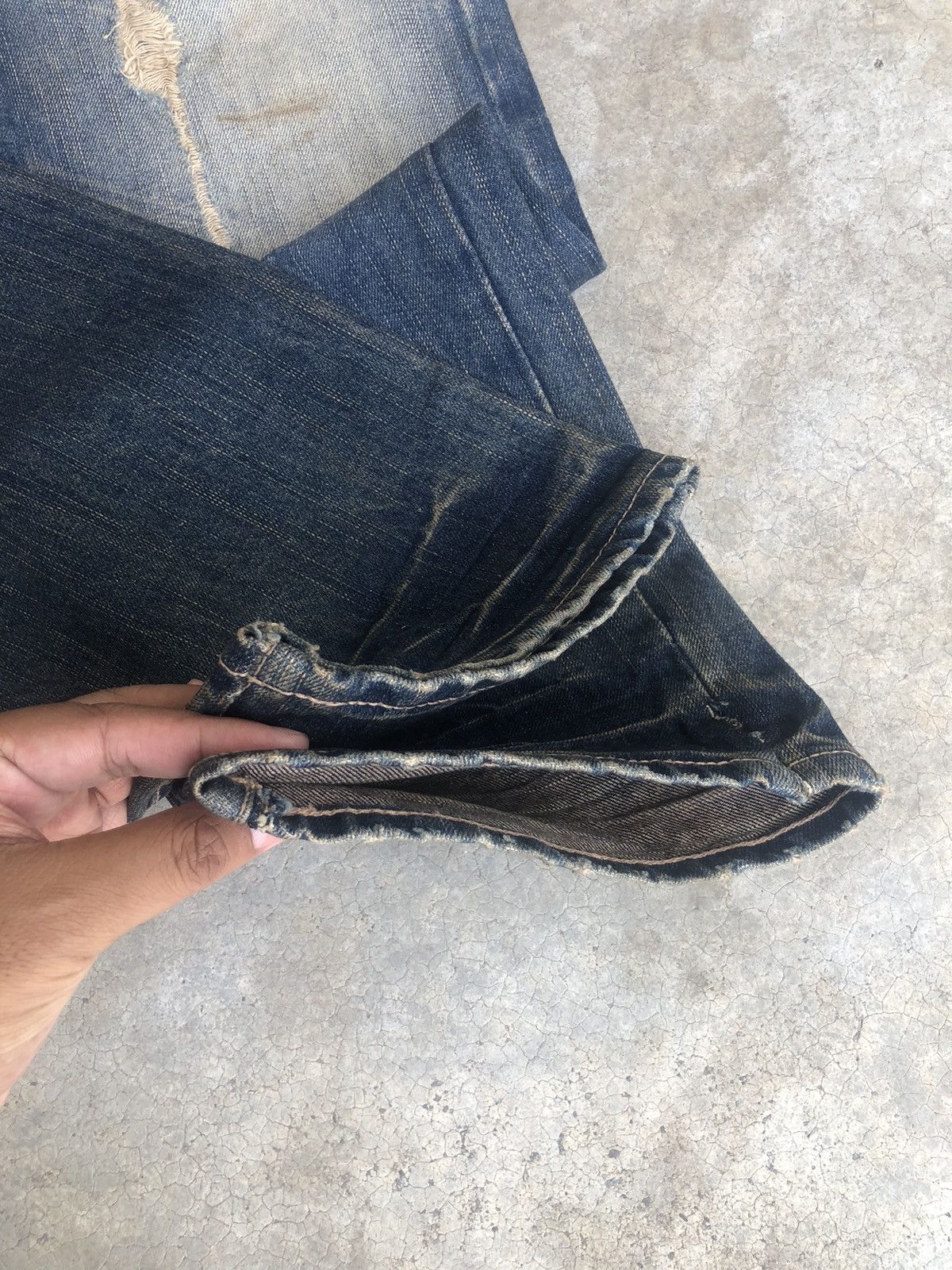 PPFM PPFM Double Waist Distressed Jeans Size US 32 / EU 48 - 13 Thumbnail