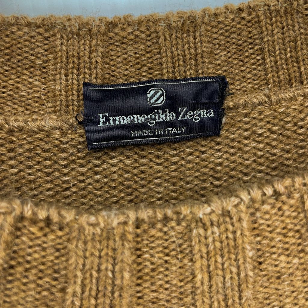 Ermenegildo Zegna Ermenegildo Zegna Cable Knit Crew Neck Wool Brown Sweater Size US XL / EU 56 / 4 - 6 Thumbnail