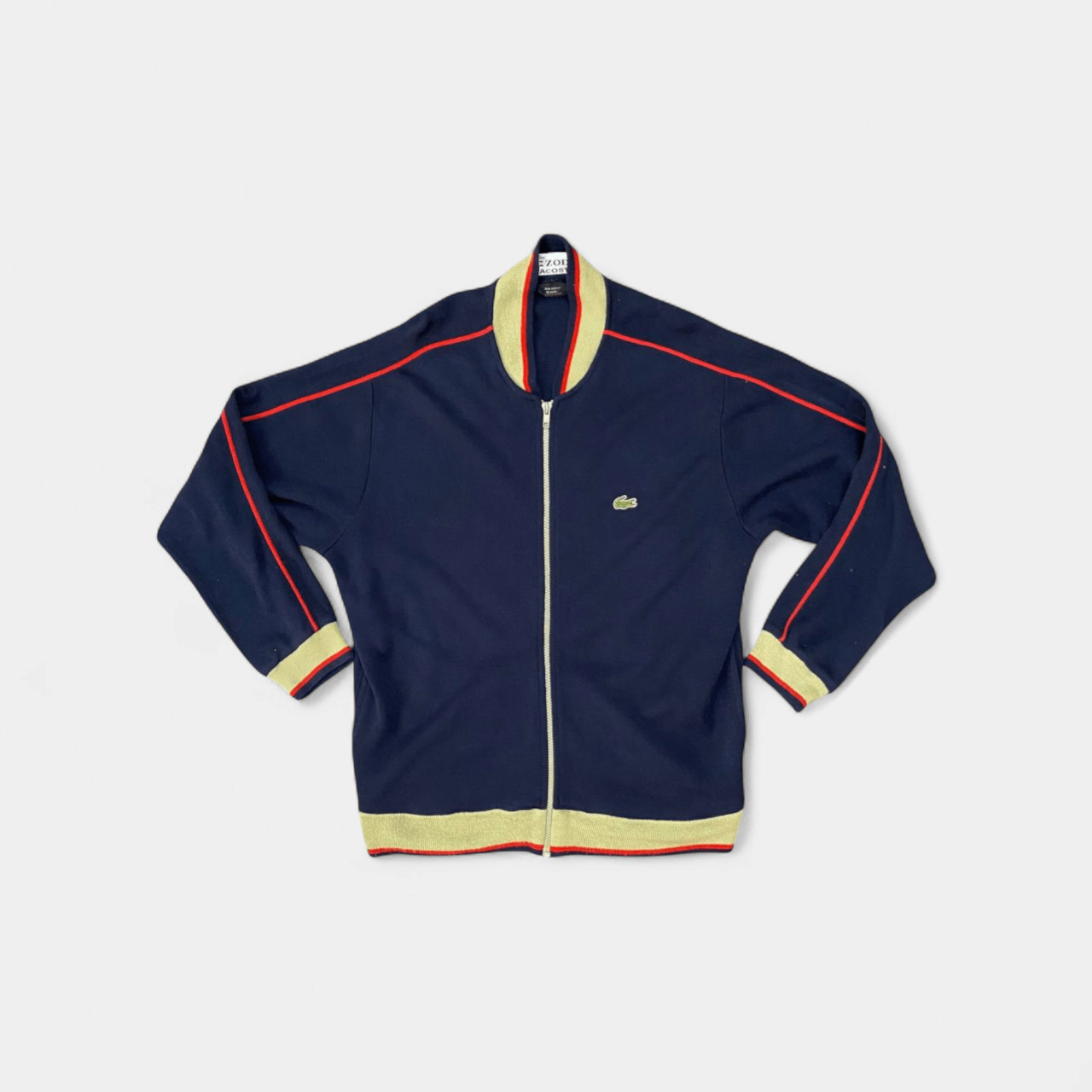 Lacoste Rare HTF Vintage 80s Izod Lacoste Sweater Bomber Jacket Size US L / EU 52-54 / 3 - 1 Thumbnail