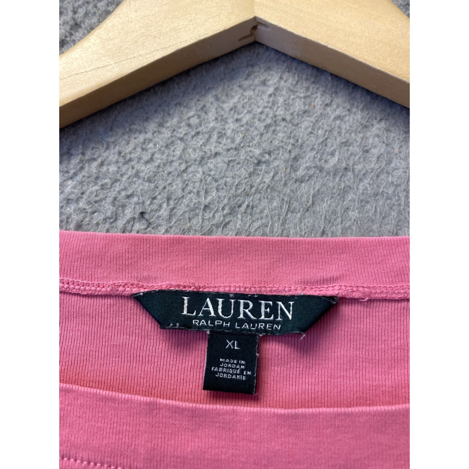Ralph Lauren VINTAGE Lauren Ralph Lauren Plus Pink Cotton-Blend Boatneck Shirt XL Elbow Sleeve Womens Size XL / US 12-14 / IT 48-50 - 2 Thumbnail