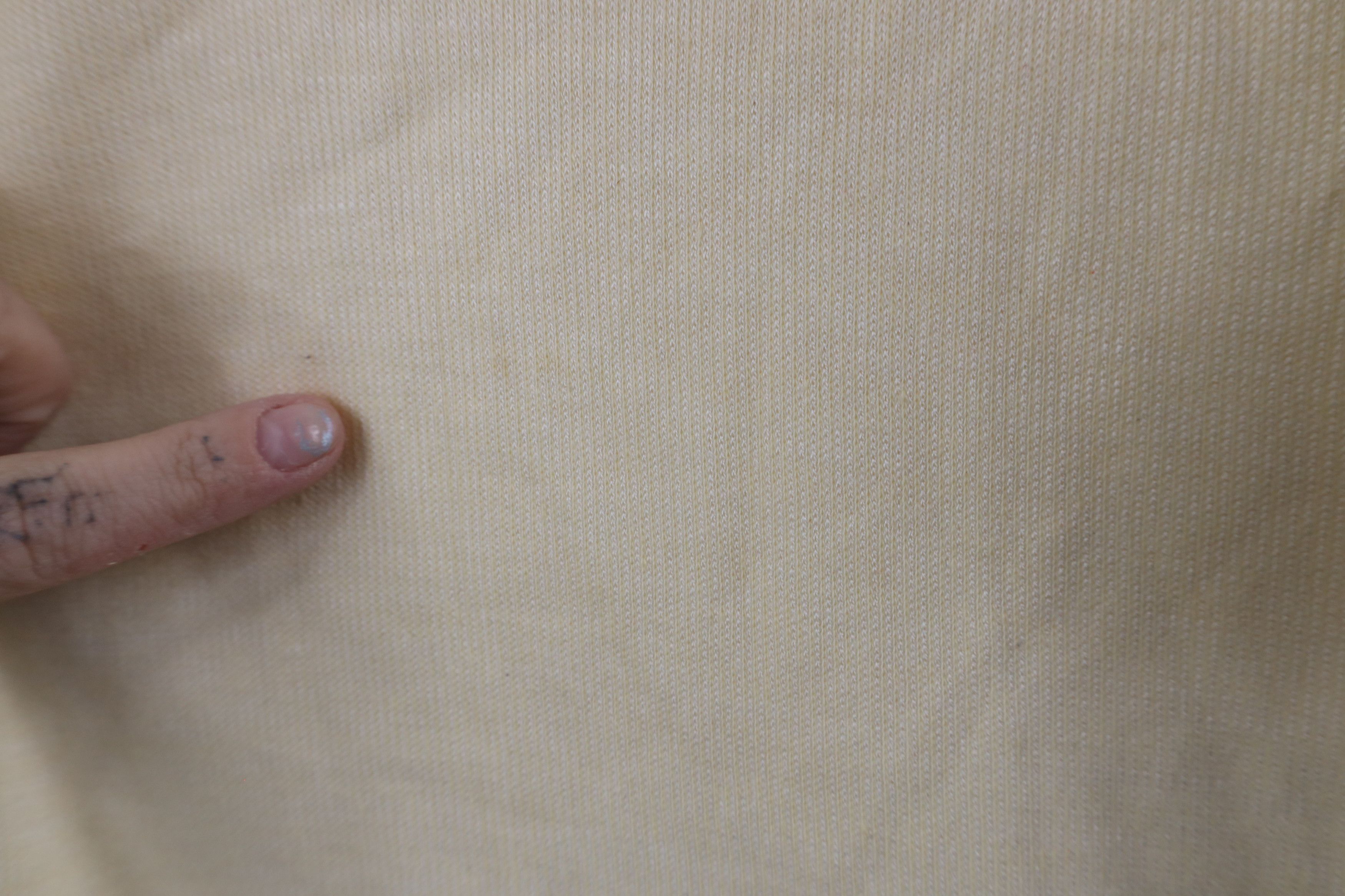 Vintage Vintage 90s Streetwear Ribbed Knit Long Sleeve T-Shirt Cream Size US M / EU 48-50 / 2 - 5 Thumbnail