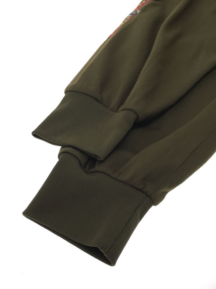 Track jacket Polyester Zip Up Sleeve Print Khaki
