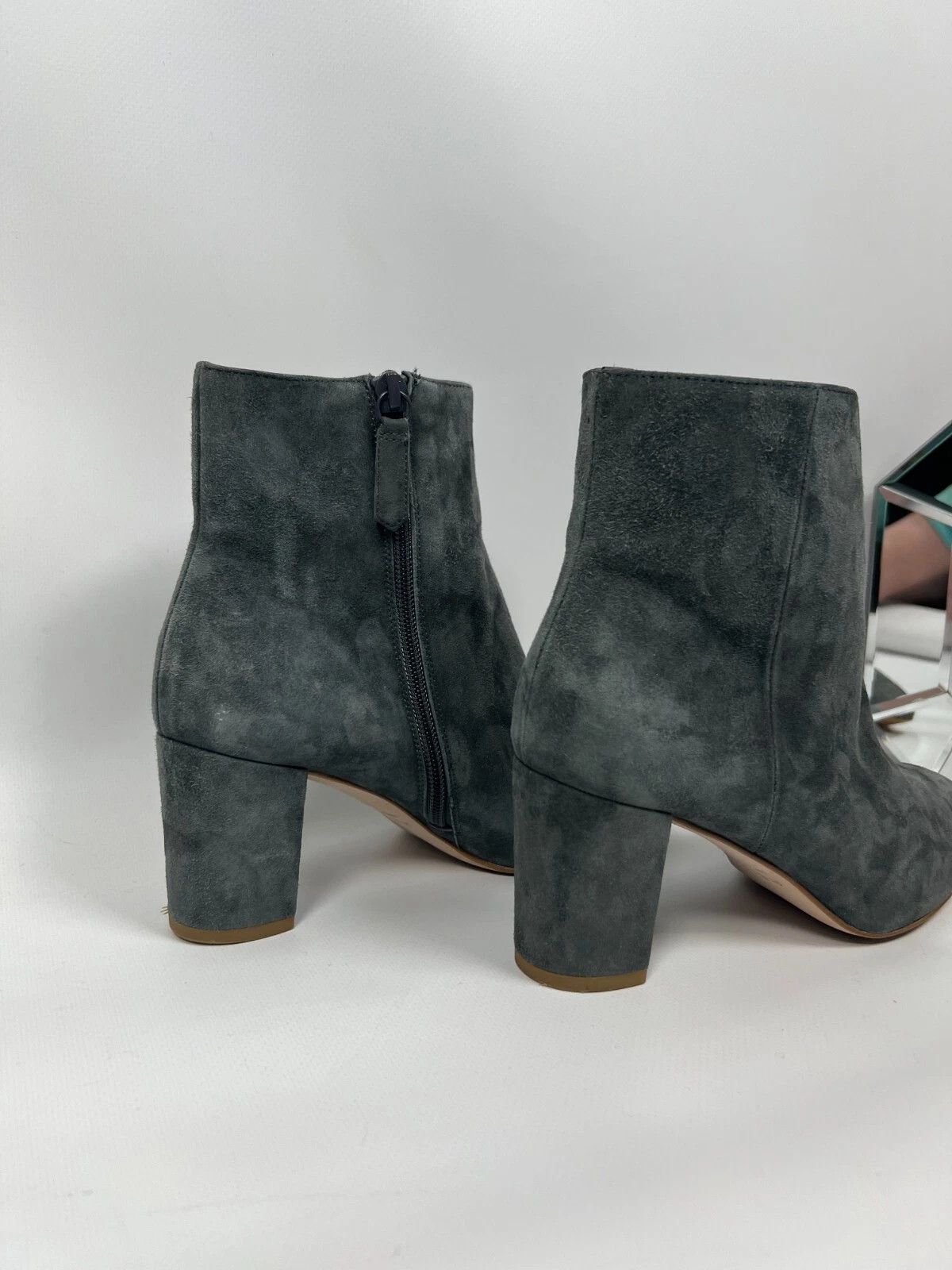 Reiss REISS Women's Charcoal Florens Casual Block Heeled Boots Size US 7.5 / IT 37.5 - 3 Thumbnail