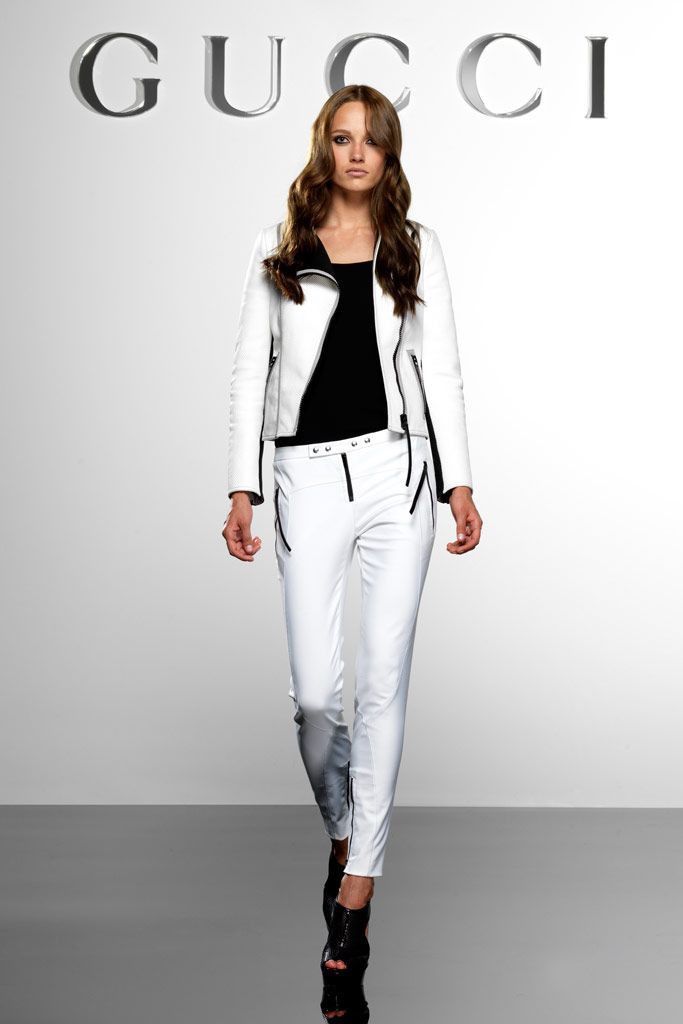 Gucci Runway Resort 2010 Embossed Leather Biker Moto Jacket Size S / US 4 / IT 40 - 2 Thumbnail
