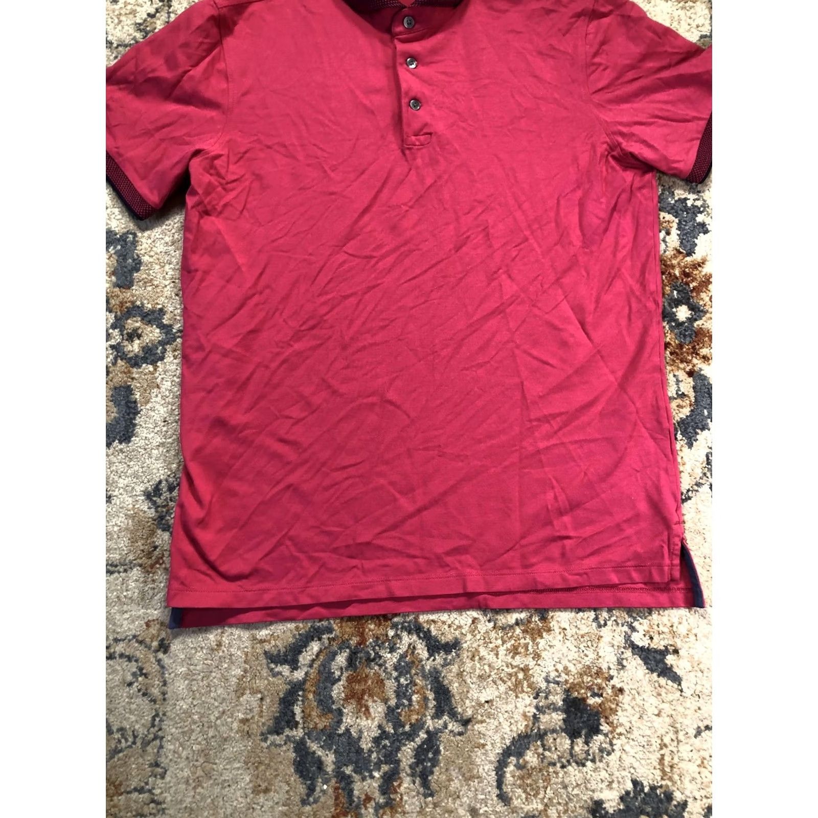 Vintage Greyson Golf Polo Shirt Mens M Pink Solid Short Sleeve Collared Knit Contrast Collar Navy Cuff Logo Wolf Head Vintage No Size US M / EU 48-50 / 2 - 5 Thumbnail