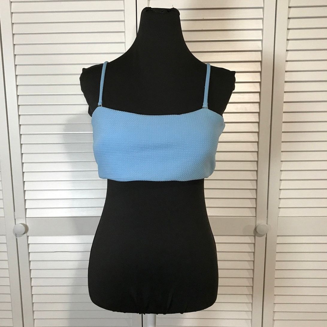 ZAFUL Zaful Light Blue Square Neck Crop Bikini Top XL Size 10 Size L / US 10 / IT 46 - 1 Thumbnail