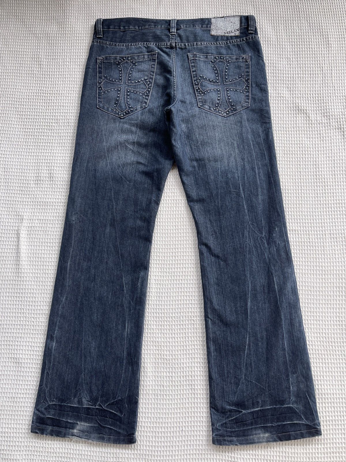 Helix Rare🔥Helix Seditionaries Skulls Relaxed Boot Denim Jeans Size US 36 / EU 52 - 2 Thumbnail