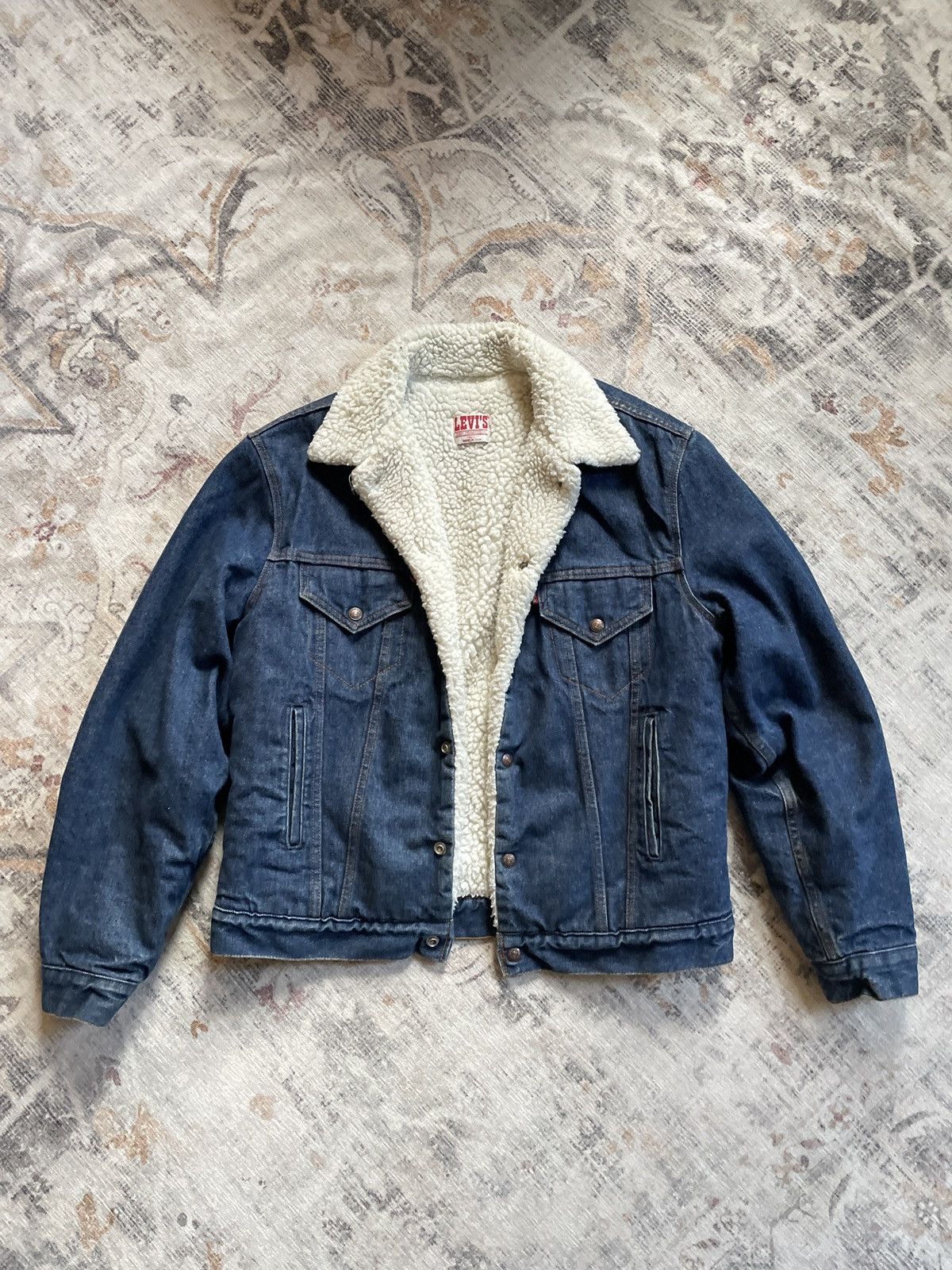 Vintage Vintage 80s Levi’s Denim Sherpa Jacket Size US L / EU 52-54 / 3 - 1 Preview