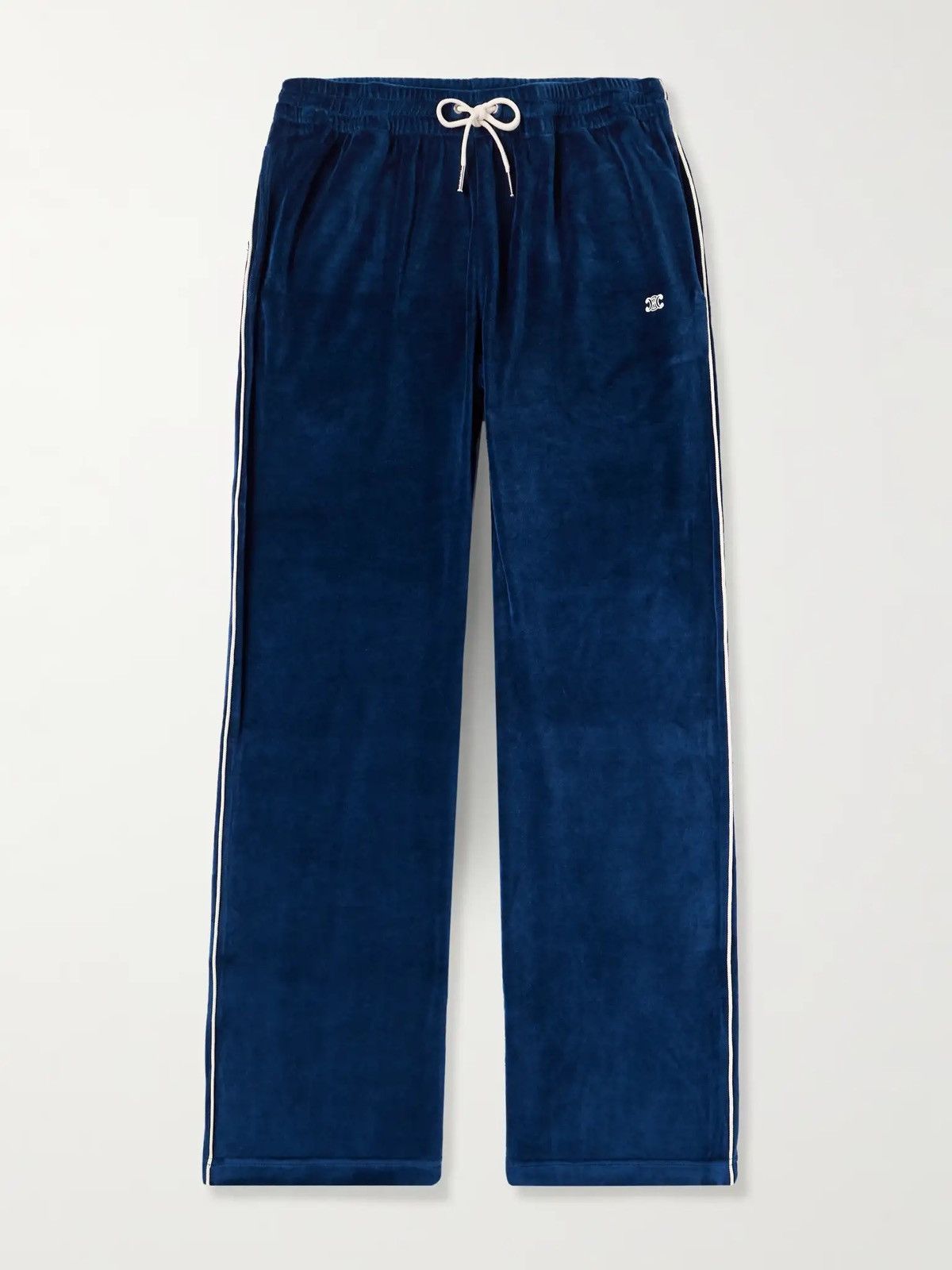 Celine Celine - Triomphe Logo Embroidered Velour Trackpants Size 30" / US 8 / IT 44 - 24 Thumbnail