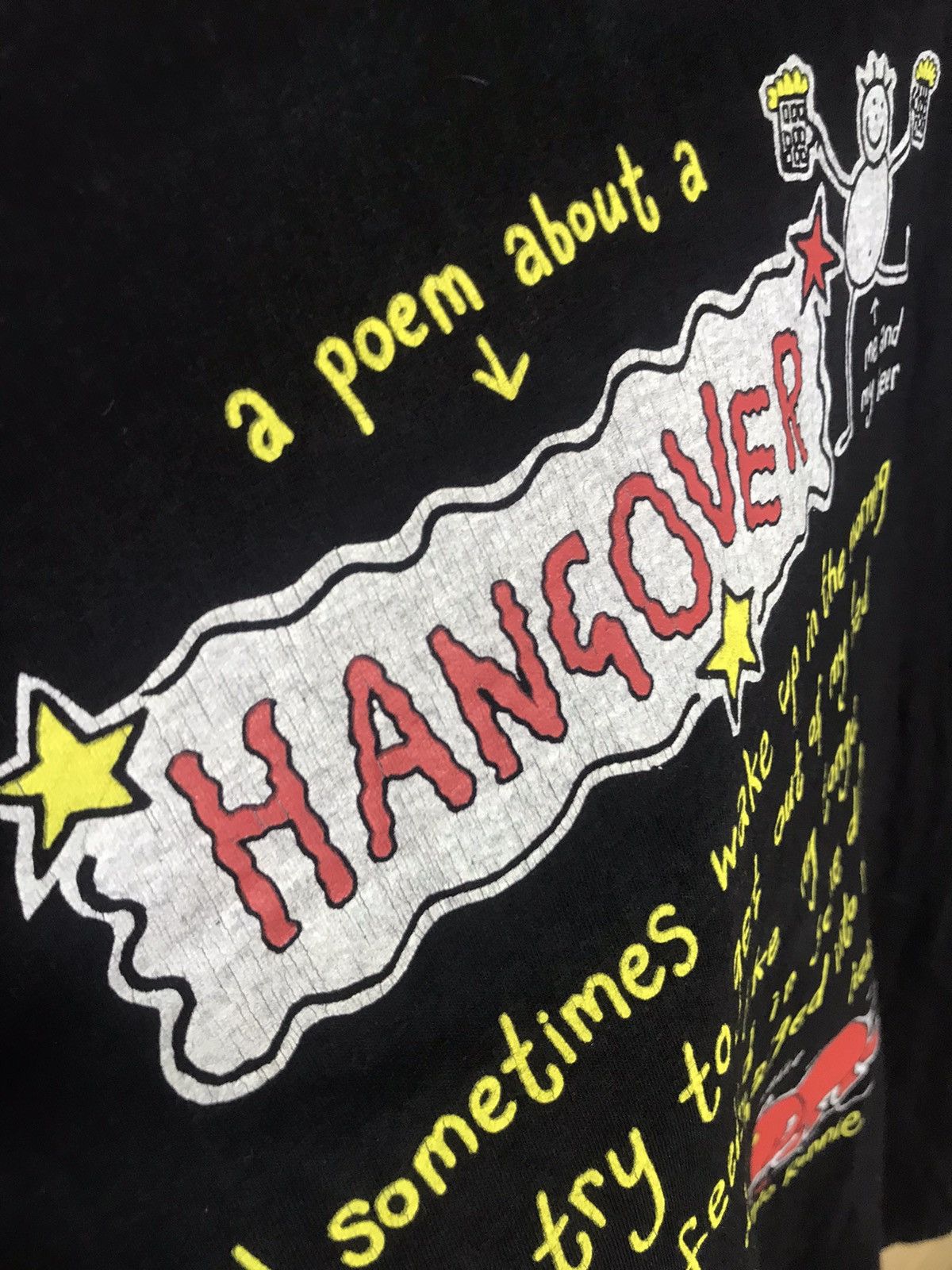 Vintage Vintage 90’s Hangover by Purple Ronnie faded t-shirt Size US XL / EU 56 / 4 - 5 Thumbnail