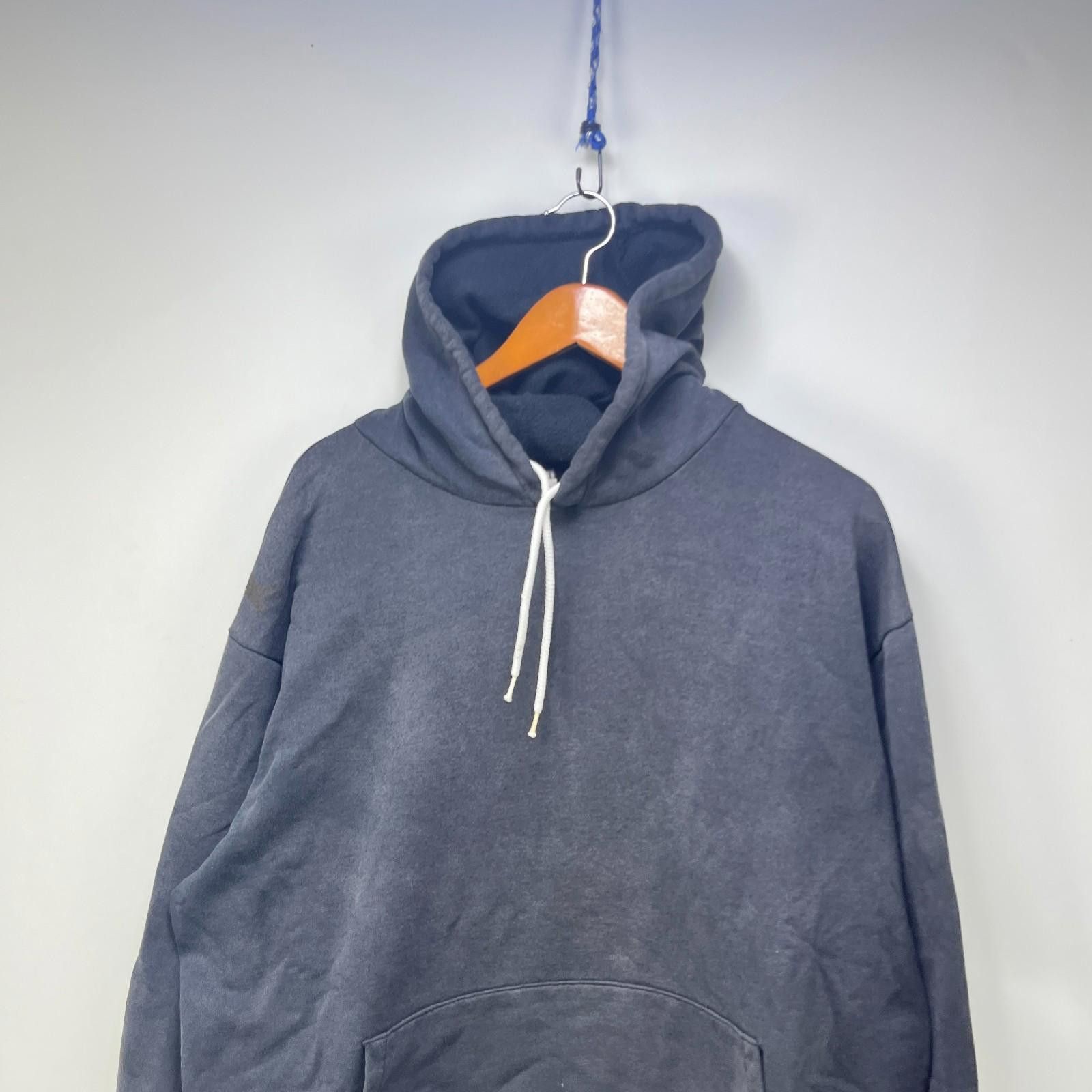 Vintage Vintage 90s Sun Faded Blank Black Hoodie 2XL Size US XXL / EU 58 / 5 - 2 Thumbnail