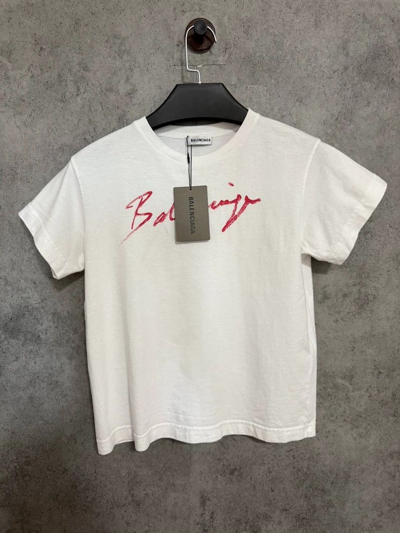 Other Balenciaga Signature Letter Logo Short Sleeve T-Shirt Wome Size XS / US 0-2 / IT 36-38 - 1 Thumbnail