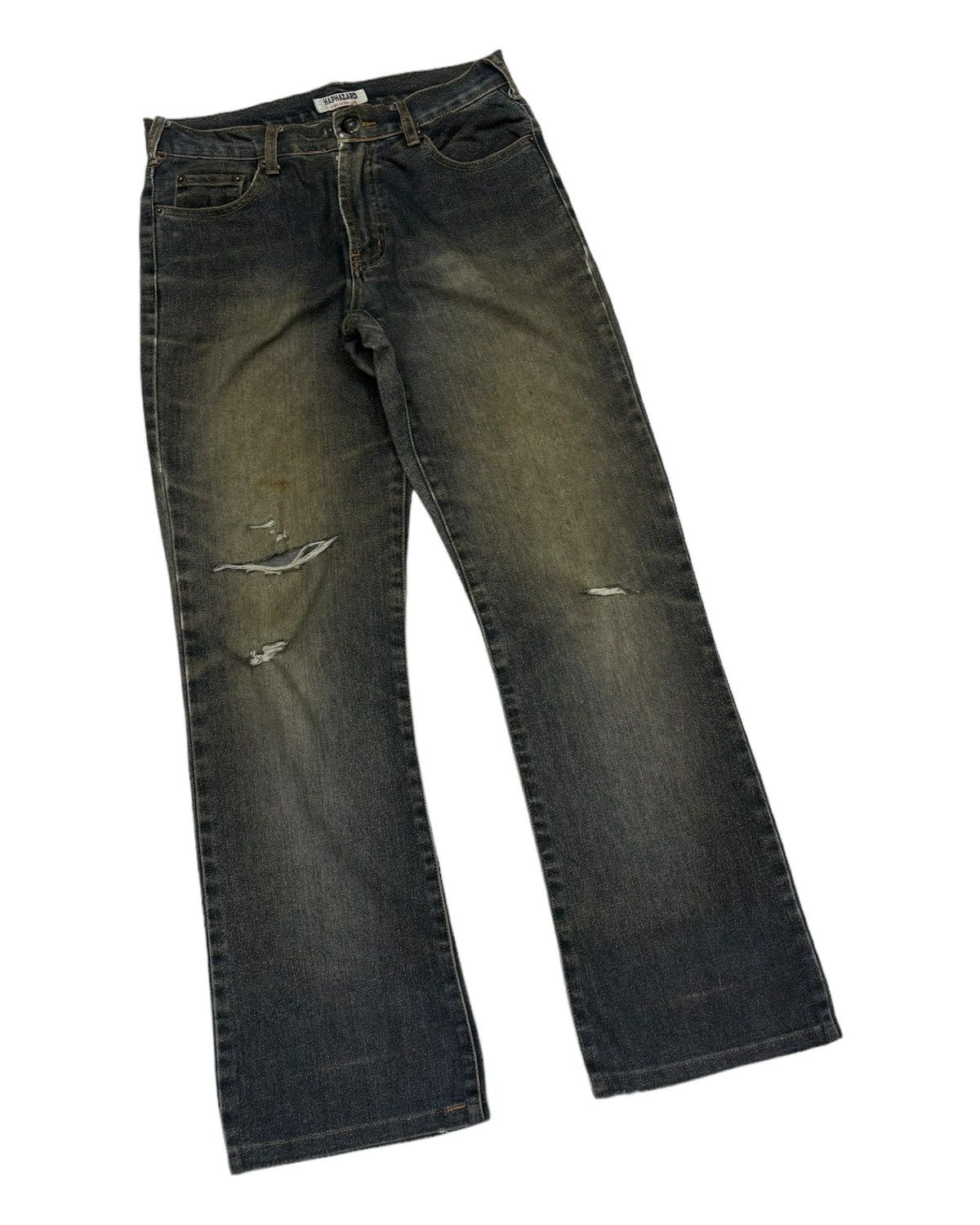 If Six Was Nine Flare Jeans Haphazard Distress Bootcut Flared Jeans Size US 28 / EU 44 - 3 Thumbnail