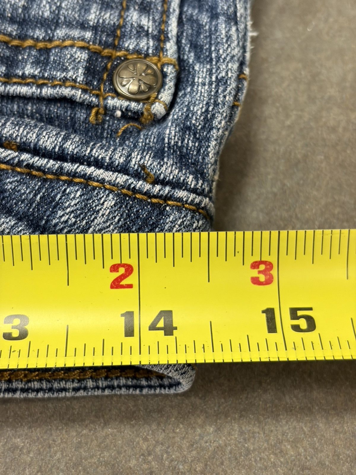 Other Cato Girls Jeans Denim Long Raw Hem Butterfly Studded Size 38" / US 16 / IT 52 - 10 Thumbnail