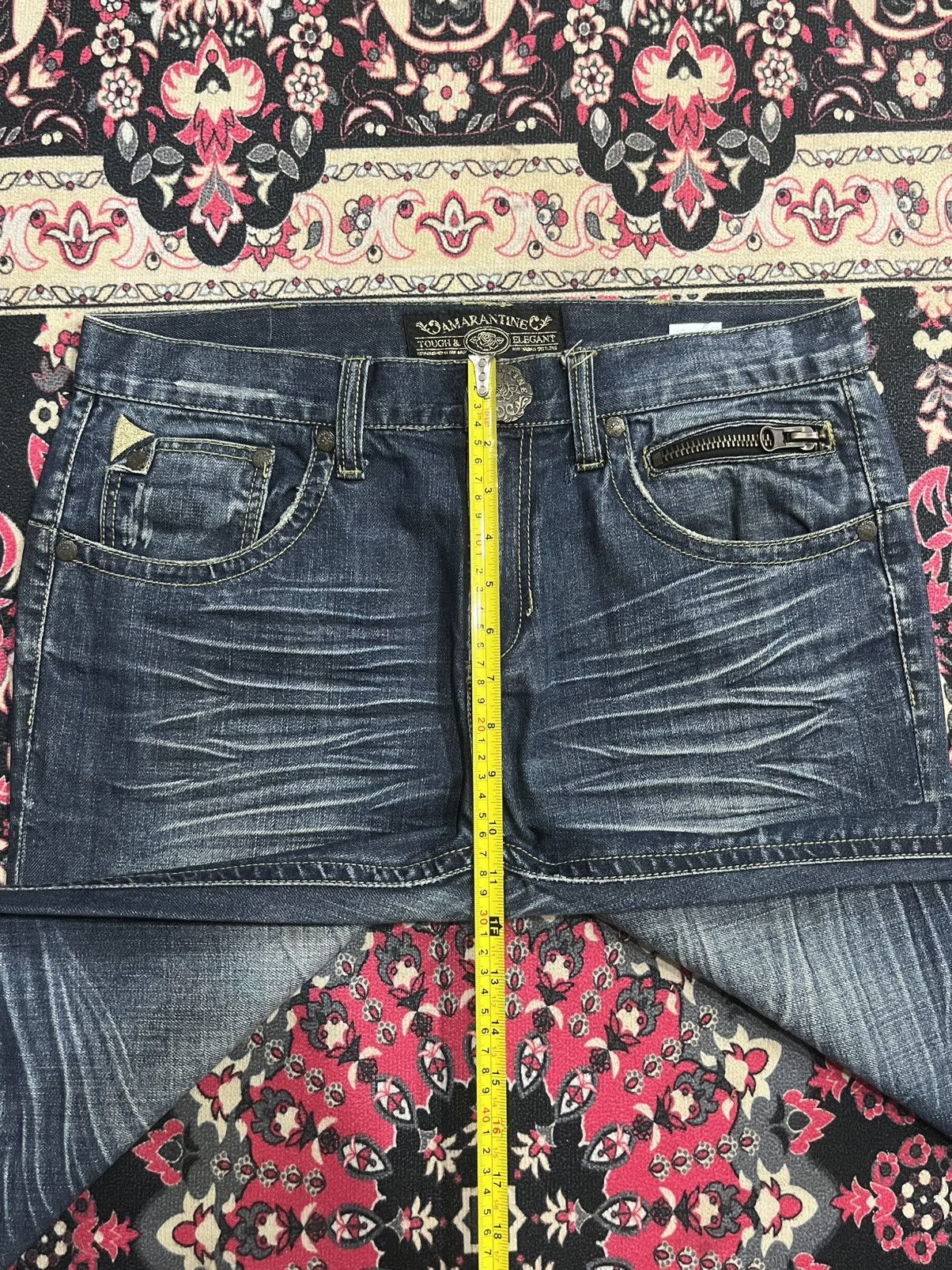 Ed Hardy Vintage Japanese Brand Amarantine Blue Washed Whisker Jeans Size US 34 / EU 50 - 15 Thumbnail