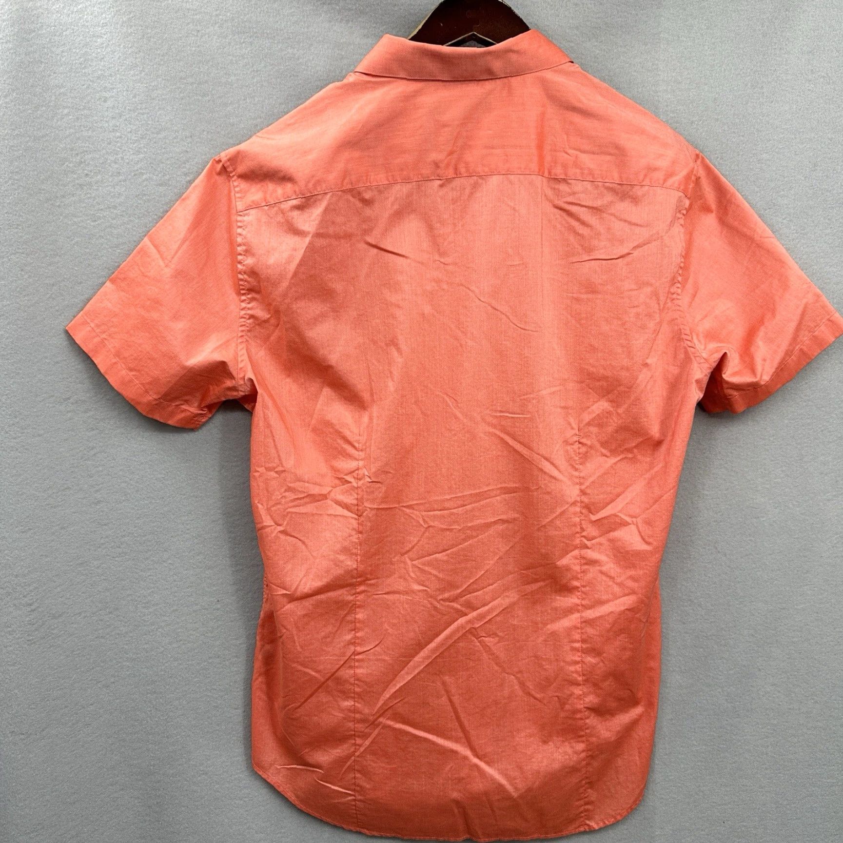 Theory THEORY Shirt Mens Large Sylvan Tailored Button Front Short Sleeve Coral Preppy Size US M / EU 48-50 / 2 - 6 Thumbnail