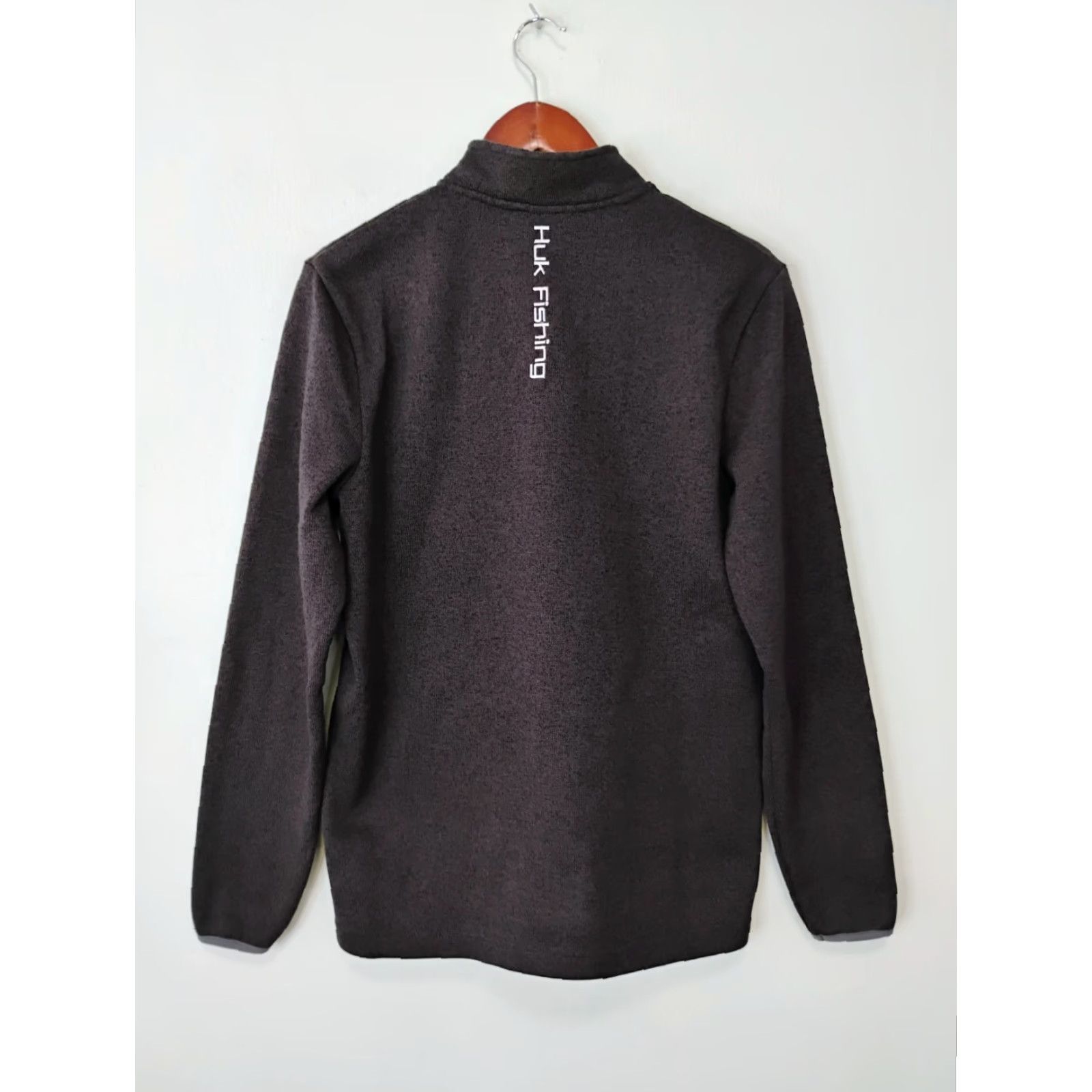 Vintage Huk 1/2 Zip Pullover Sweater Long Sleeve Solid Dark Brown Mens S Size US S / EU 44-46 / 1 - 2 Thumbnail