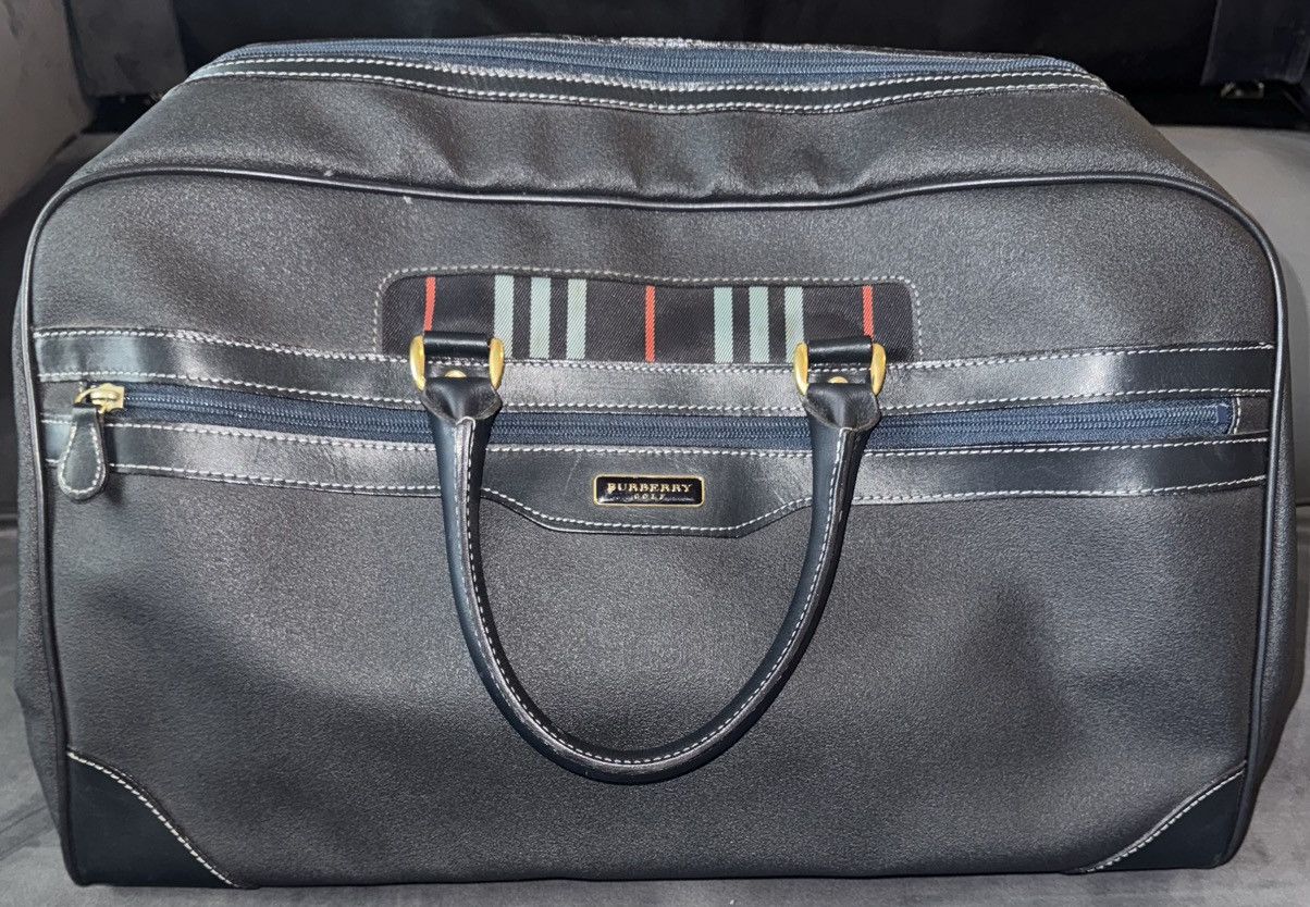 Burberry Golf Navy Check Travel Duffel Bag in Blue, Men's