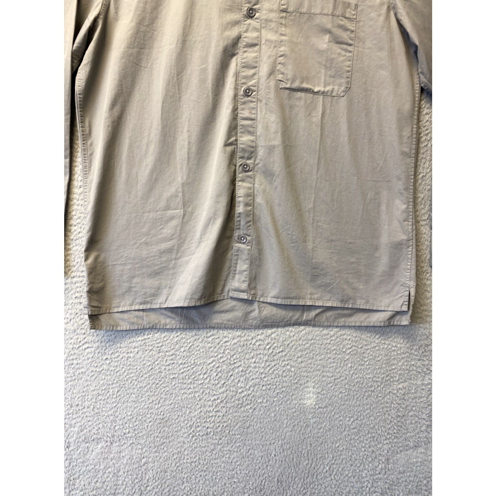 Gap GAP Button-Down Shirt Chino Men L Large Gray Solid Casual Workwear 90s Western Hipster Cadence? Size US L / EU 52-54 / 3 - 2 Thumbnail