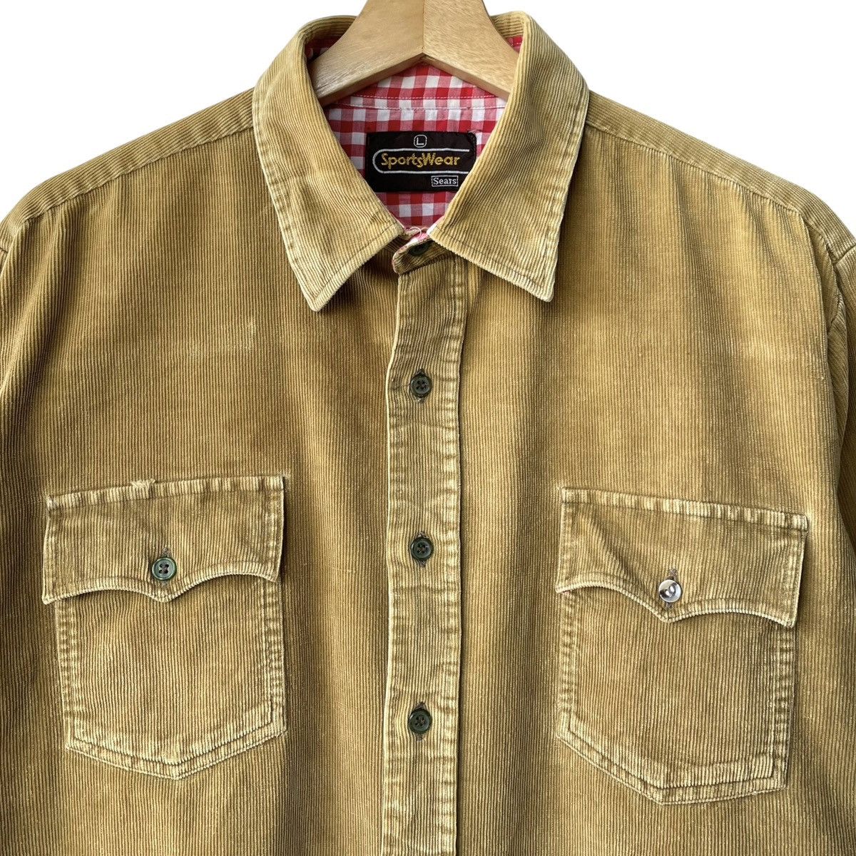 Sears Sportswear By Sears Vintage 80s 90s Corduroy Shirt Size US L / EU 52-54 / 3 - 3 Thumbnail