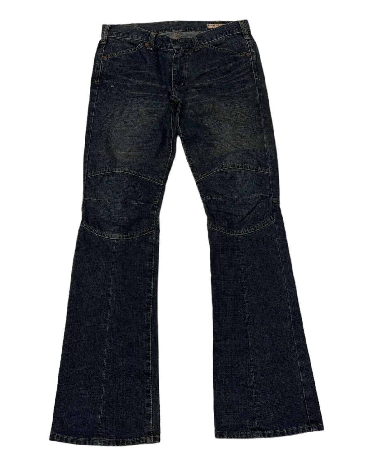 If Six Was Nine VINTAGE BARTACK PATCHWORK FLARE DENIM JEANS Size US 31 - 7 Thumbnail