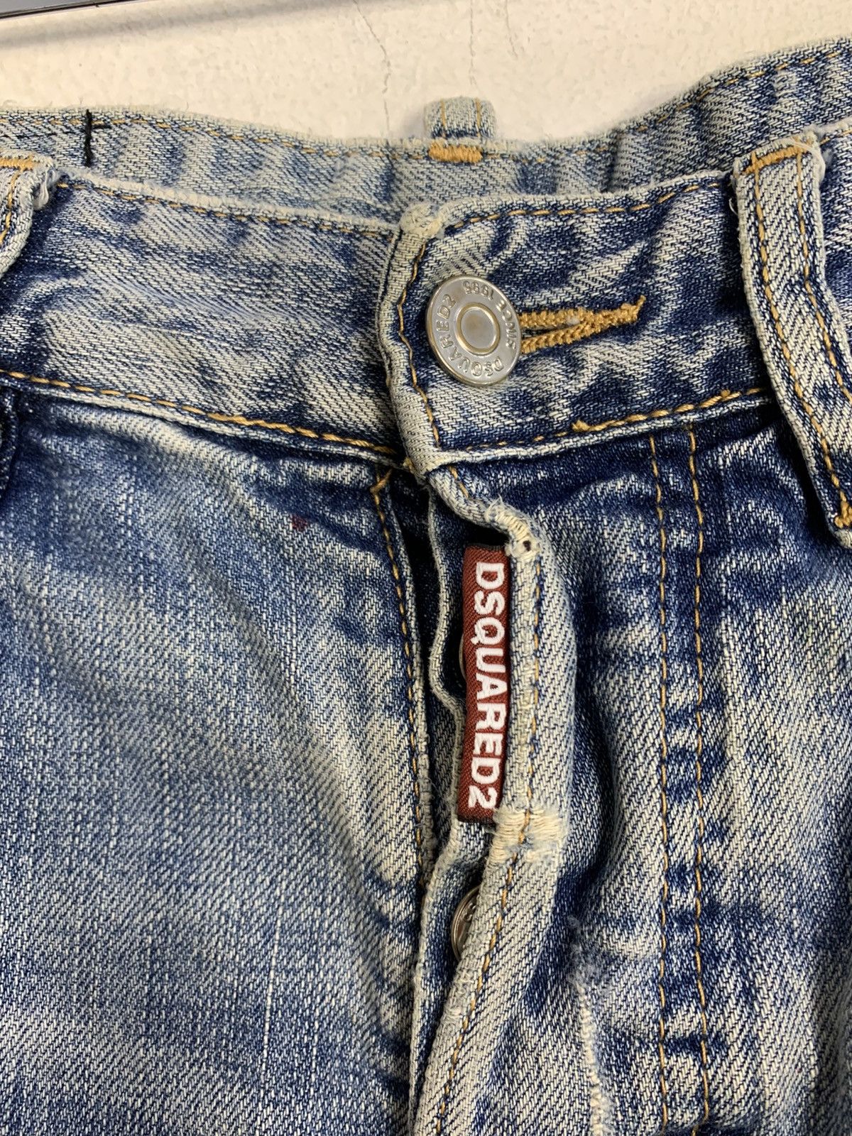 Dsquared2 Trashed Dsquared2 Caten Twins Star Stud Faded Indigo Denim Size US 33 - 7 Thumbnail